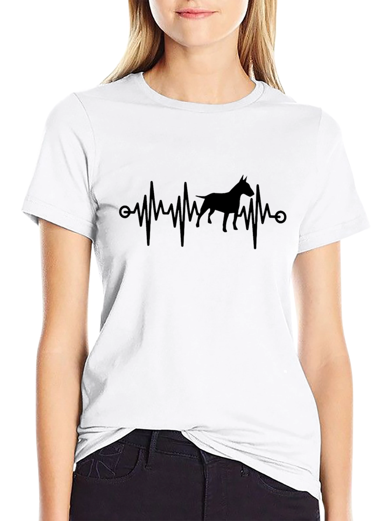 Dog Breed Heartbeat T-Shirt - Mens Black Tee