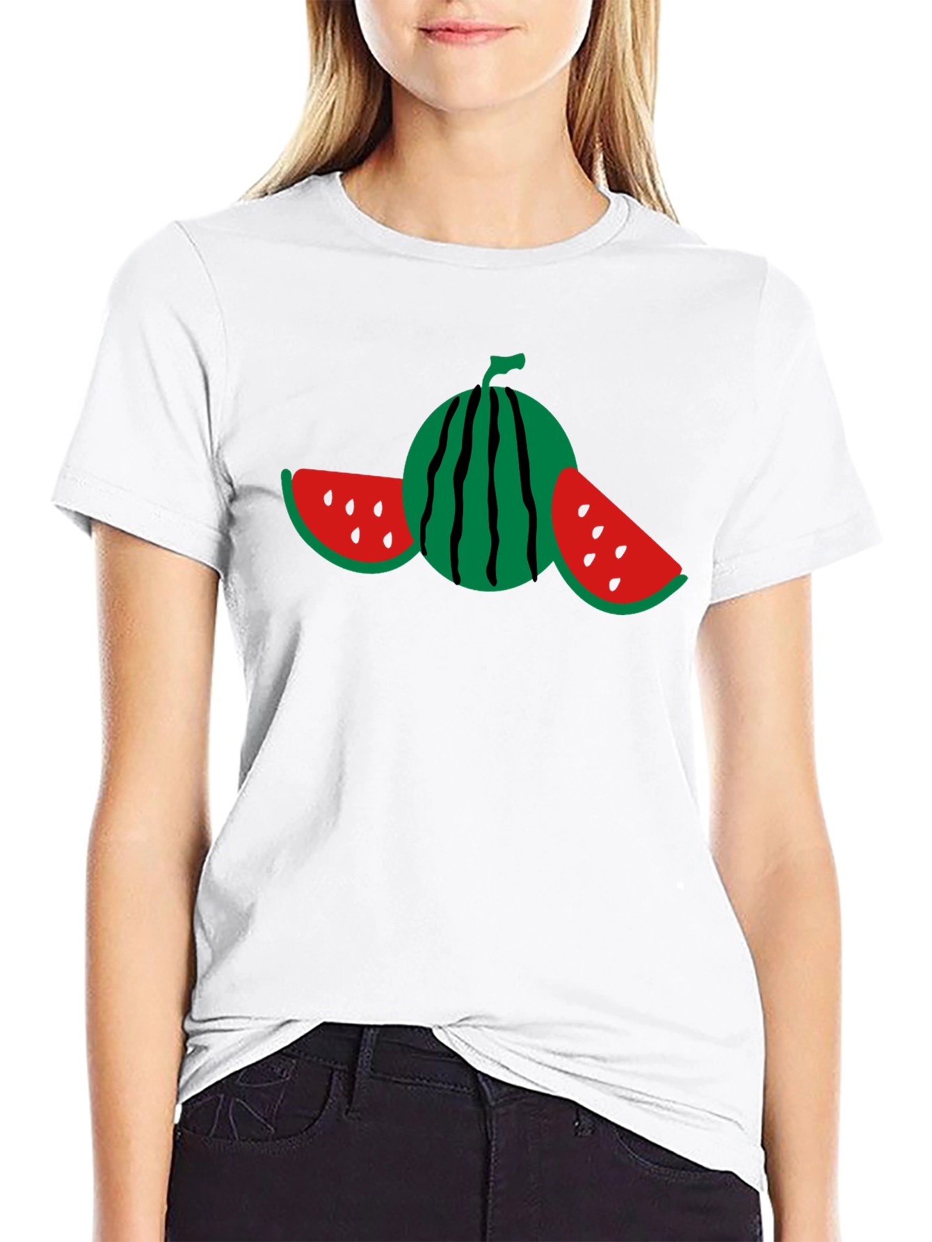 Watermelon Graphic Black T-Shirt