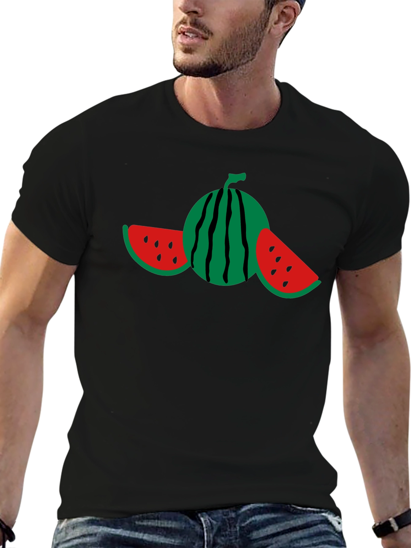 Watermelon Graphic Black T-Shirt