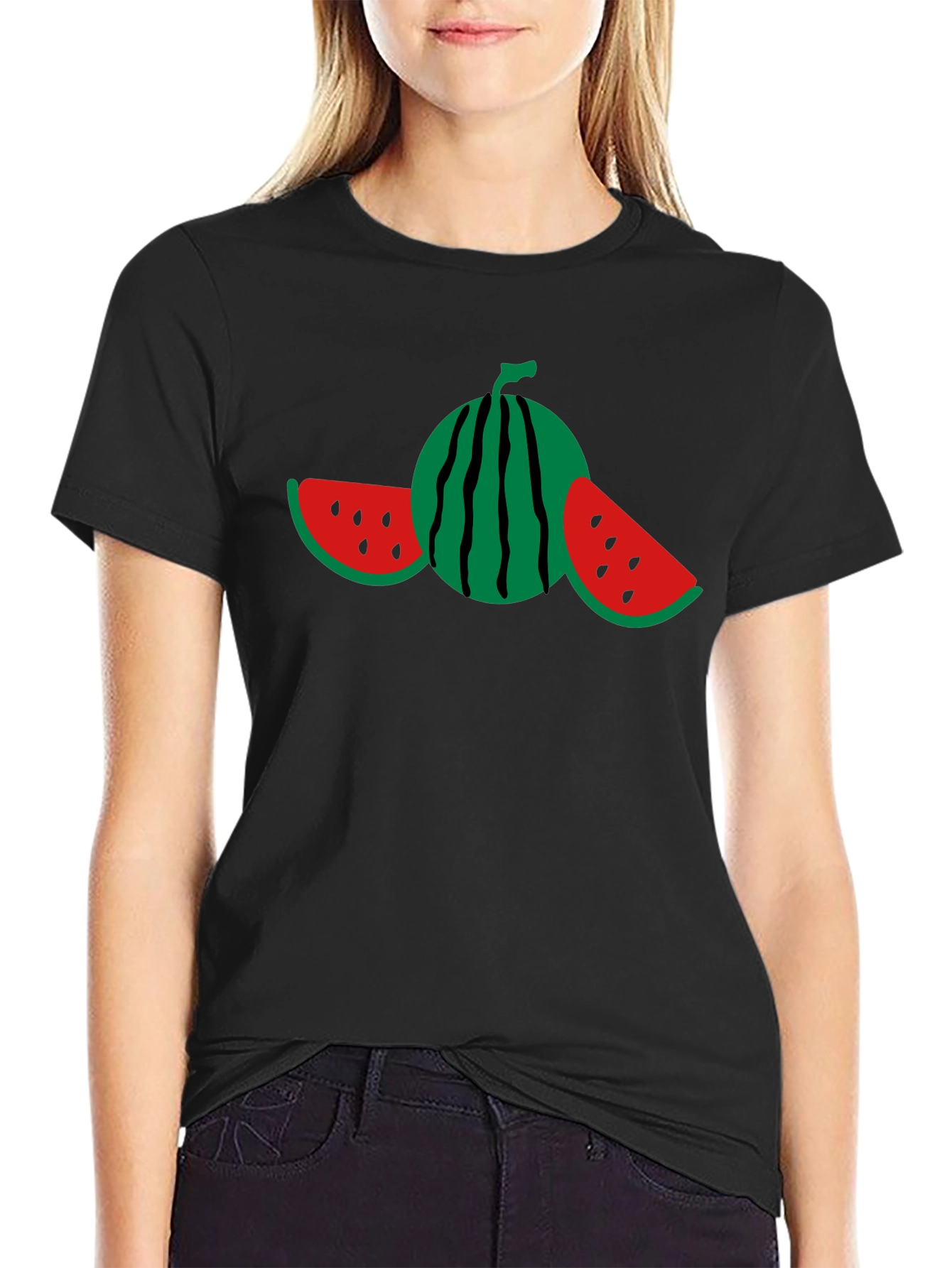 Watermelon Graphic Black T-Shirt