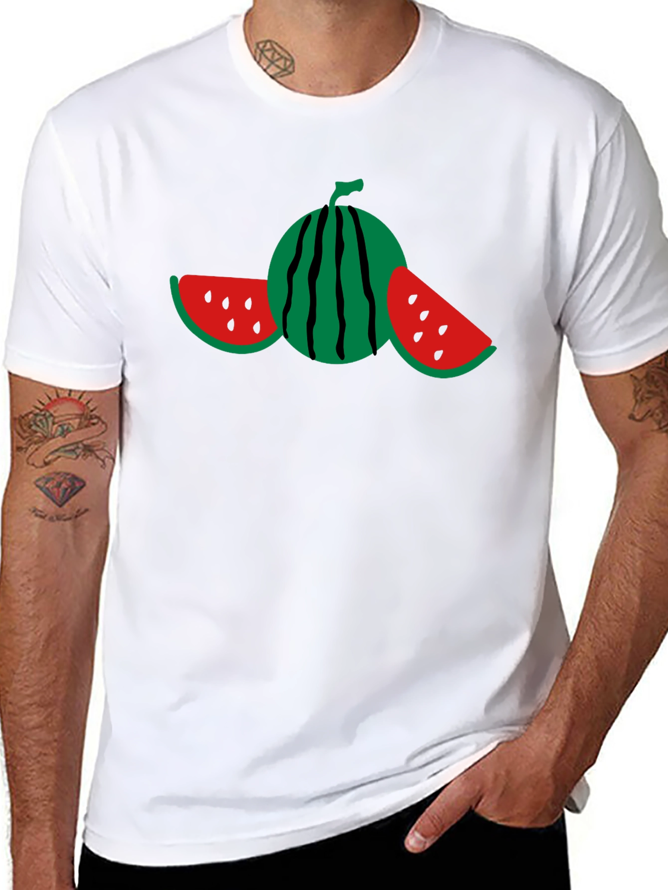Watermelon Graphic Black T-Shirt