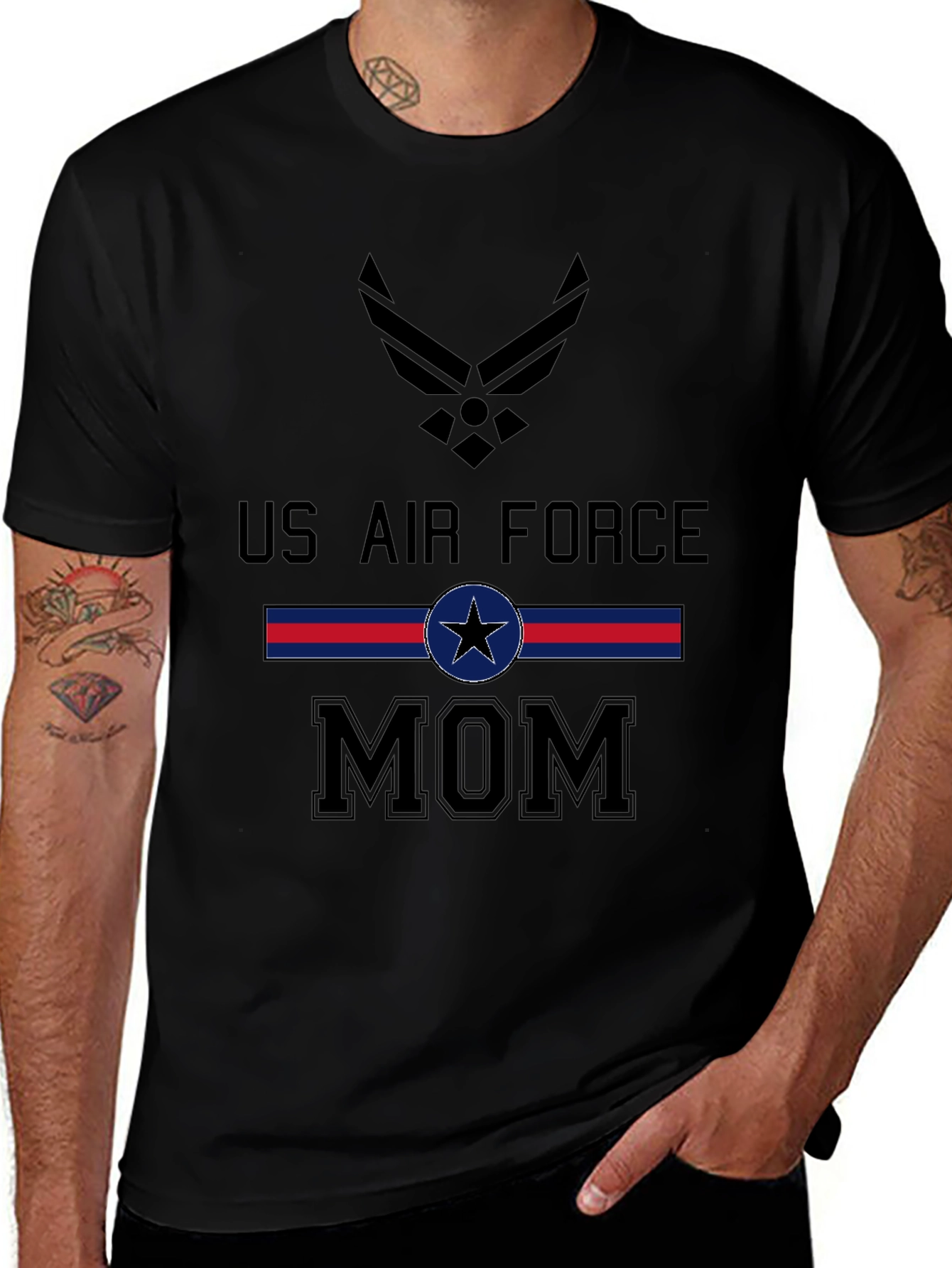 US Air Force Mom Graphic T-Shirt