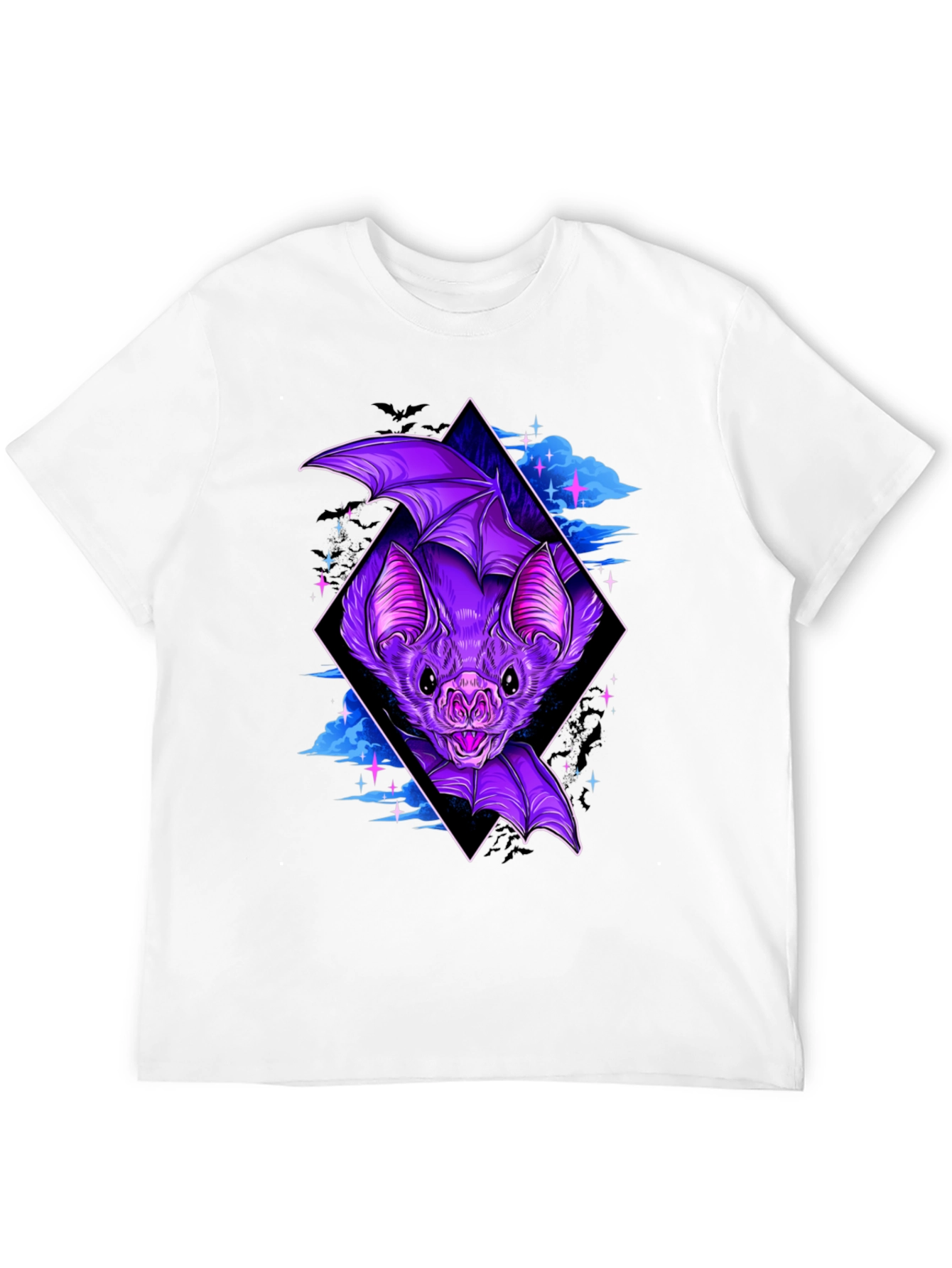 Bat Graphic Tee - Gothic Style Black T-Shirt