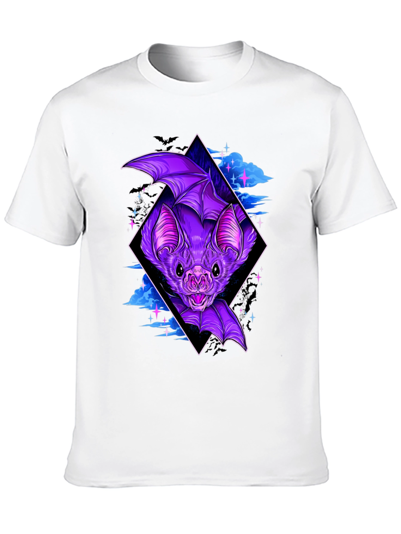 Bat Graphic Tee - Gothic Style Black T-Shirt