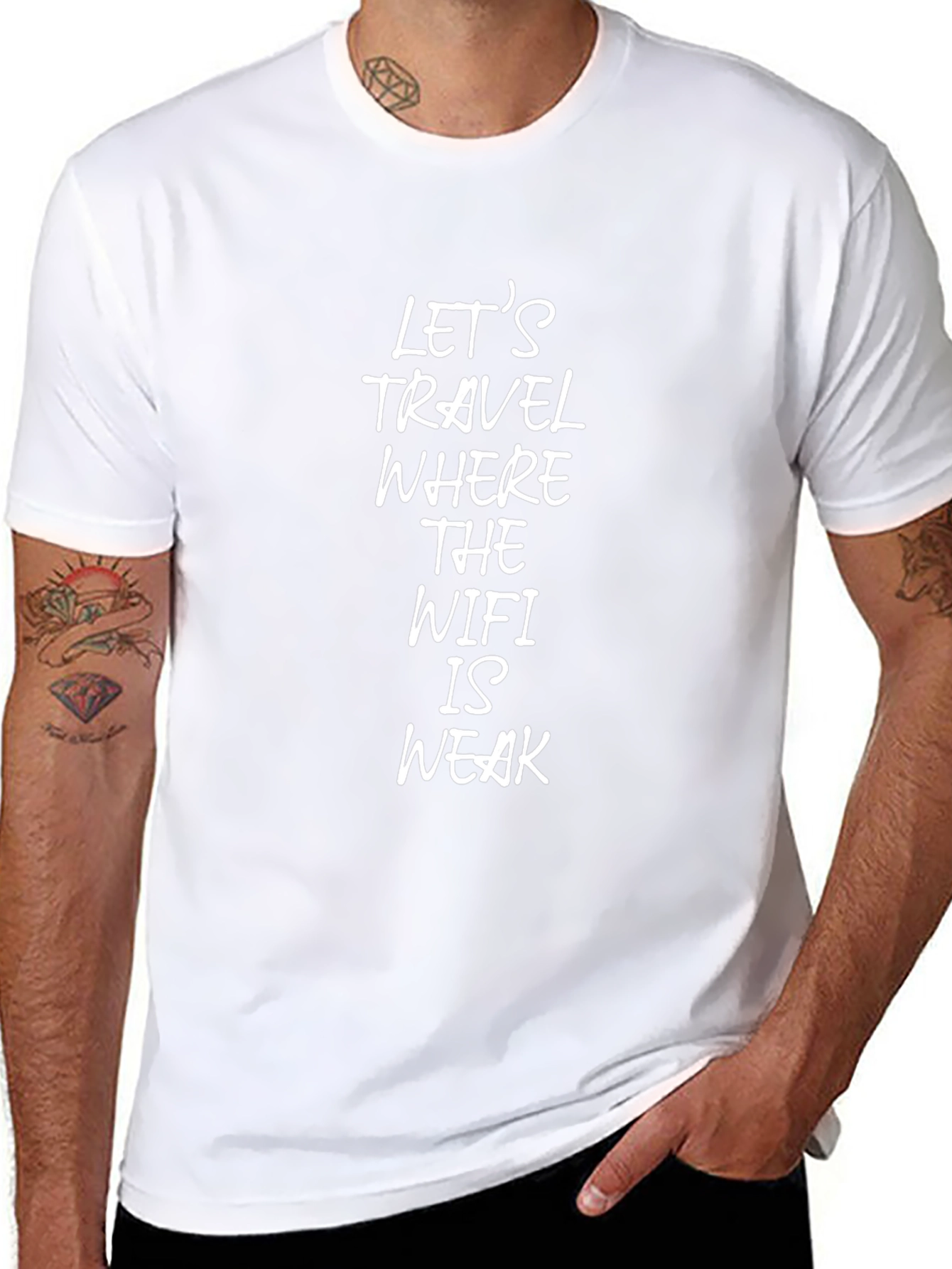 Travel Where The WiFi is Weak Black T-Shirt