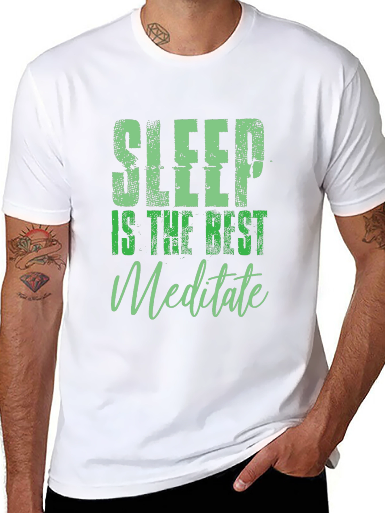 Sleep is the Best Meditate Black Graphic Tee