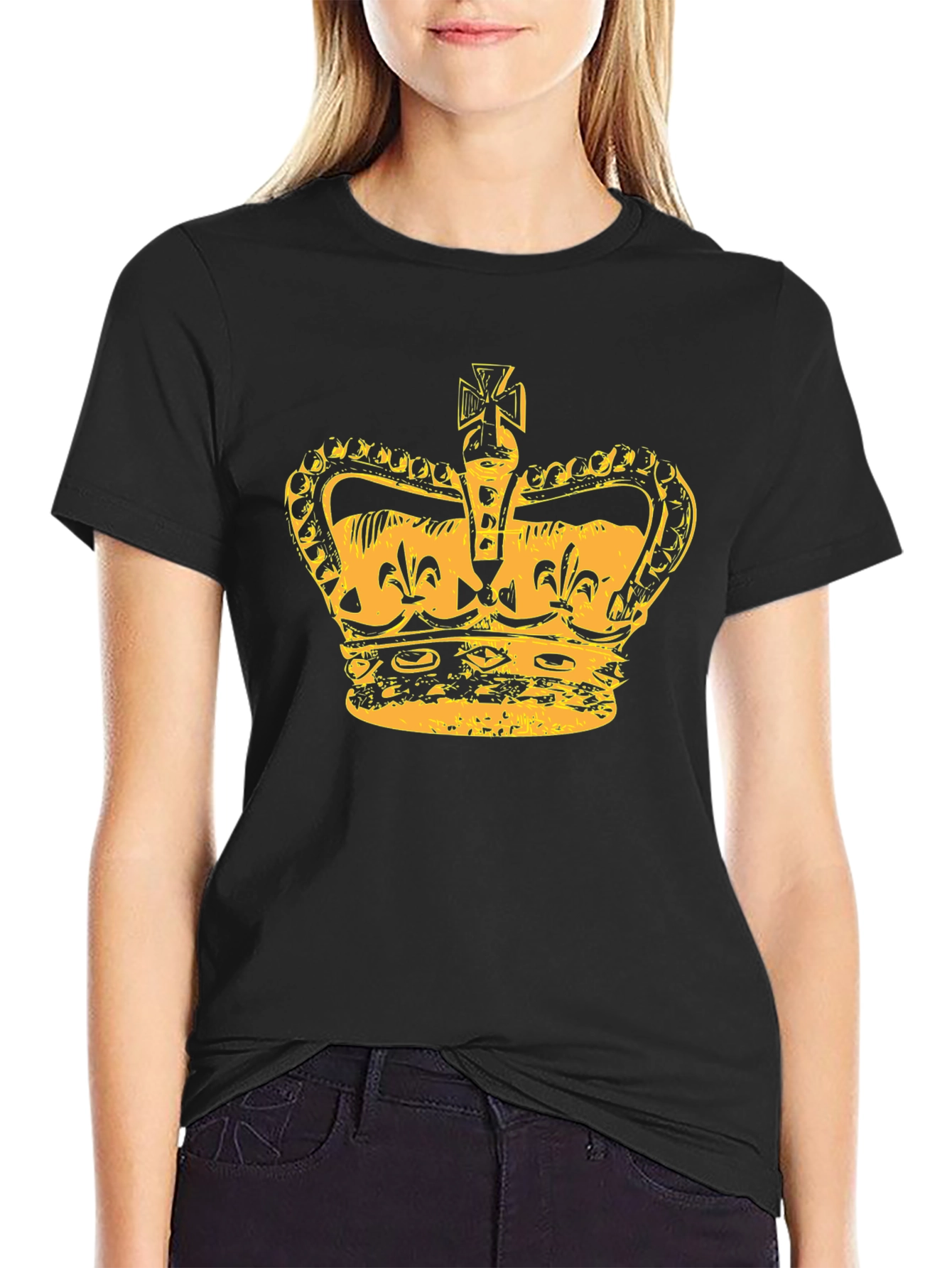 Crown Graphic Tee - Stylish Mens Black T-Shirt