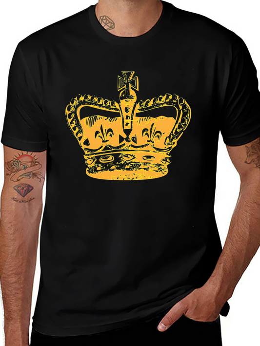 Crown Graphic Tee - Stylish Mens Black T-Shirt