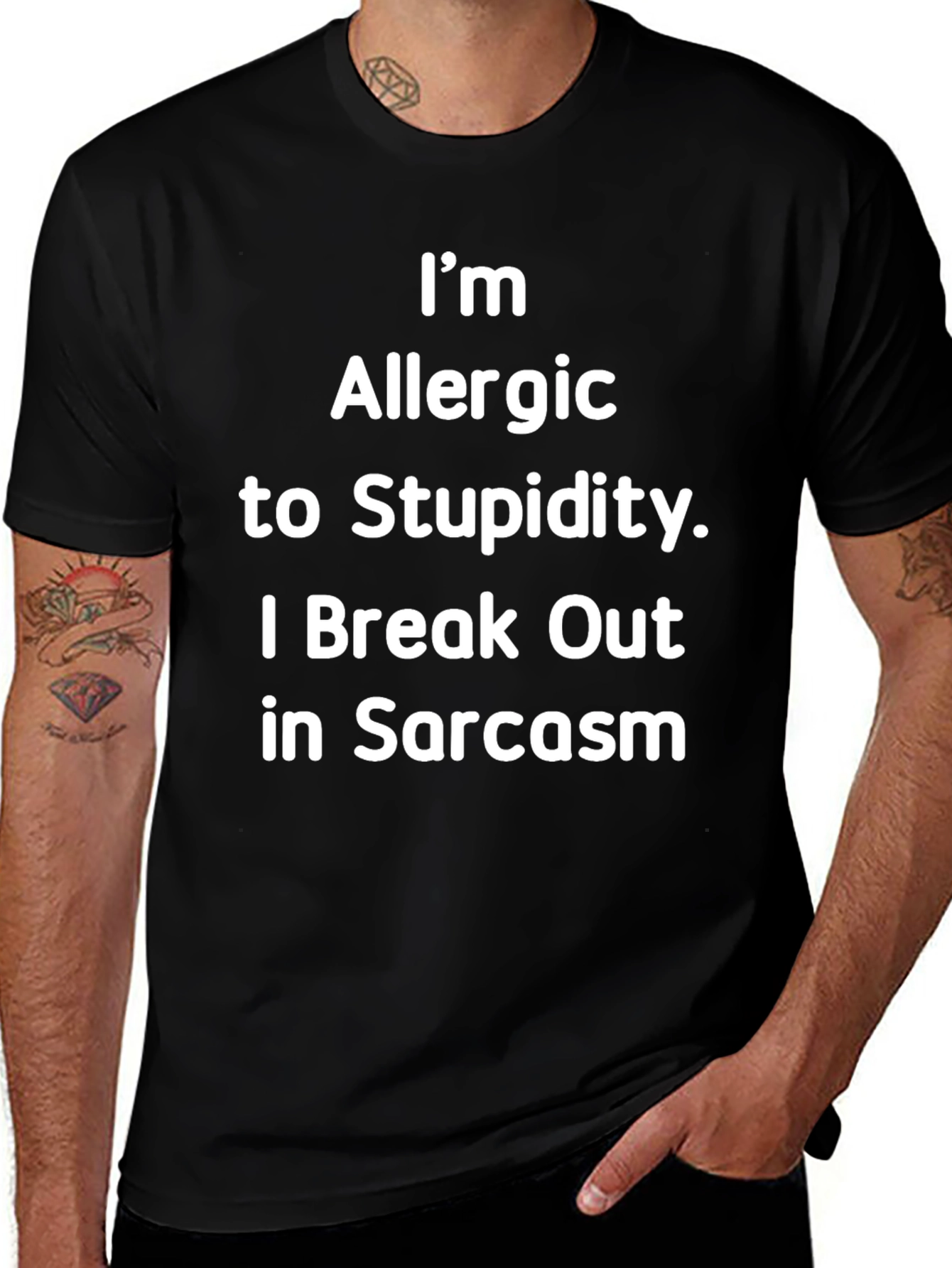 Sarcastic Allergy T-Shirt - Im Allergic to Stupidity