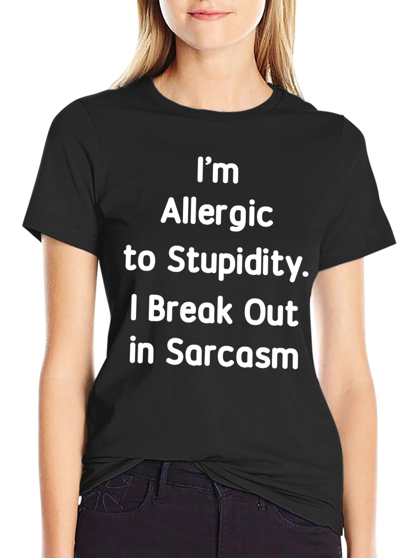 Sarcastic Allergy T-Shirt - Im Allergic to Stupidity