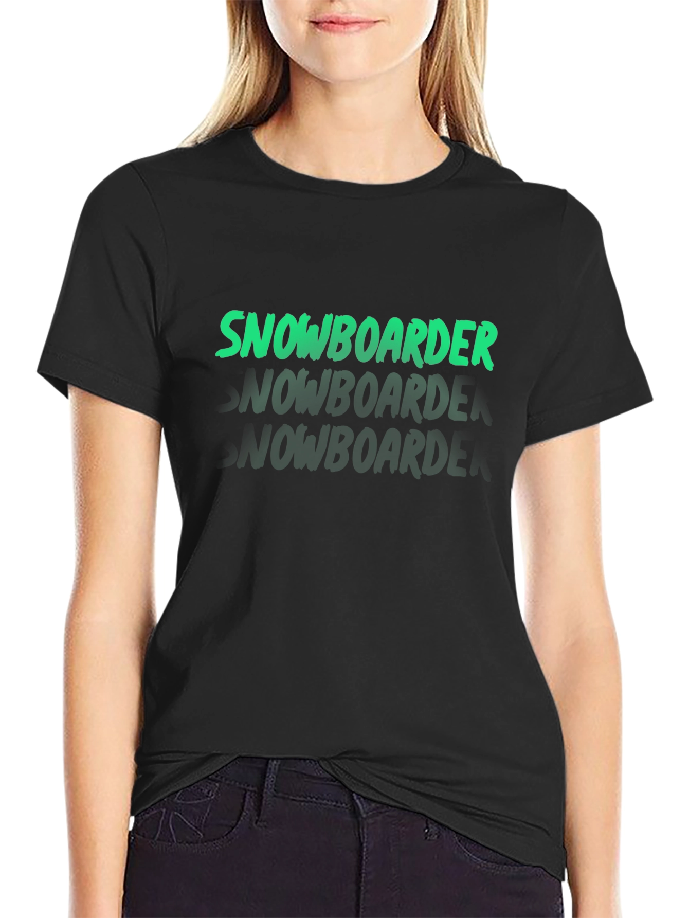 Snowboarder Graphic Tee - Black