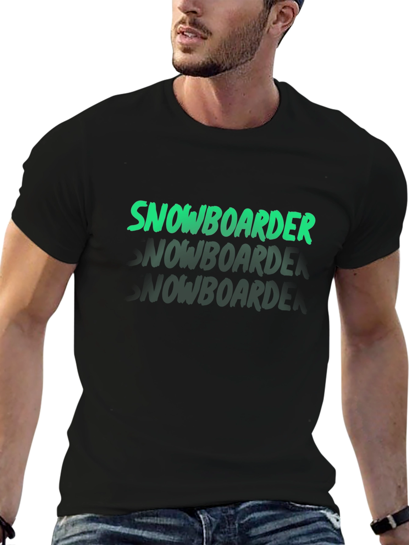 Snowboarder Graphic Tee - Black