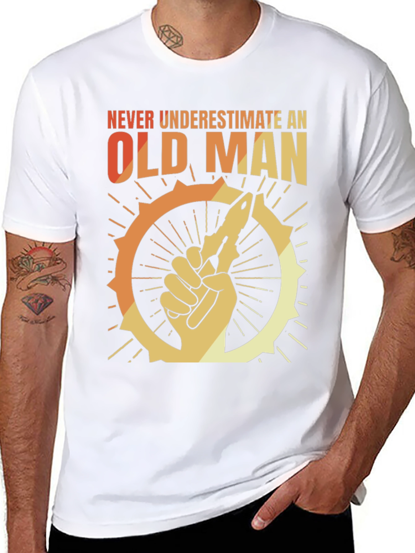 Never Underestimate an Old Man Graphic T-Shirt