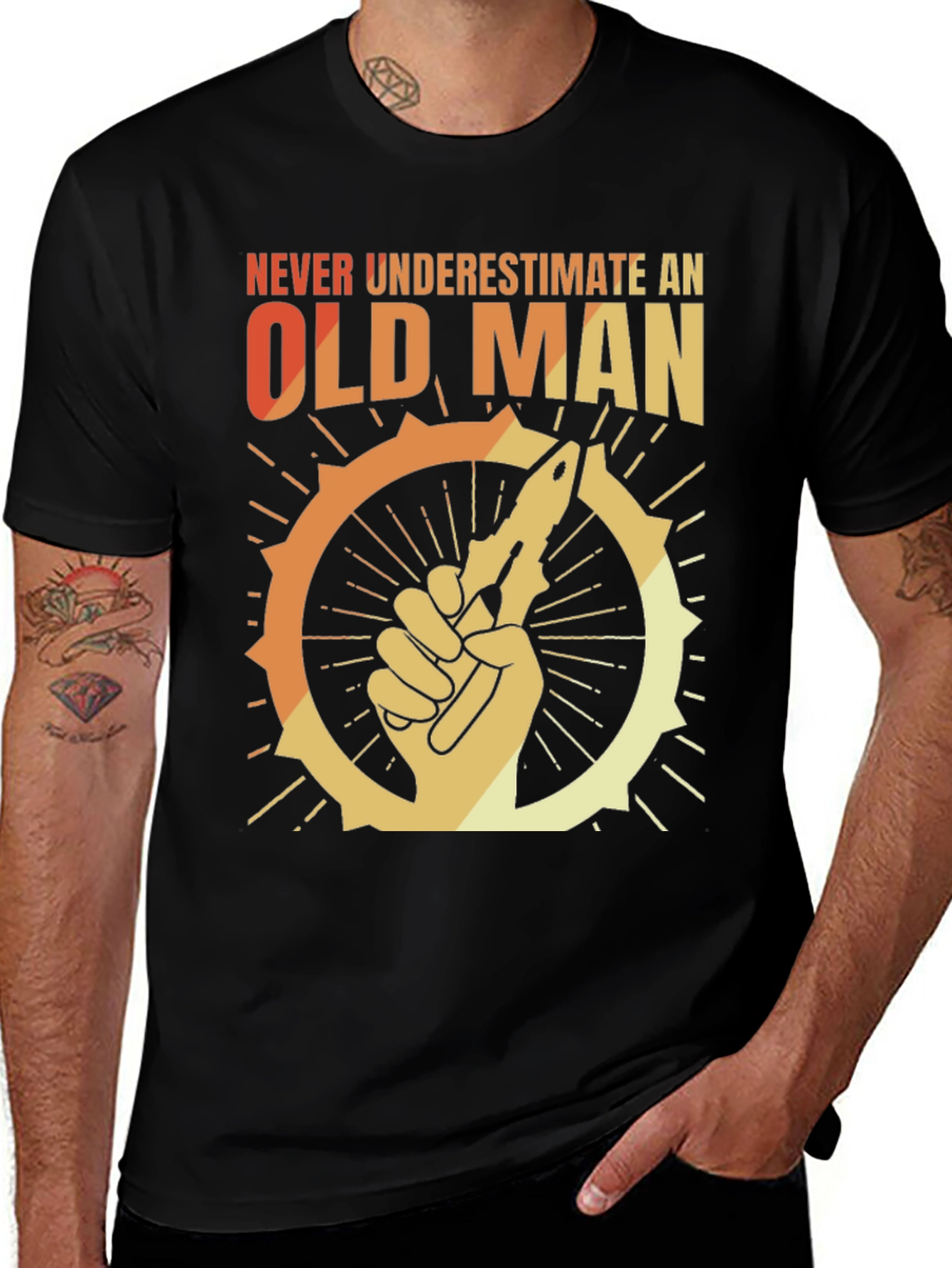 Never Underestimate an Old Man Graphic T-Shirt