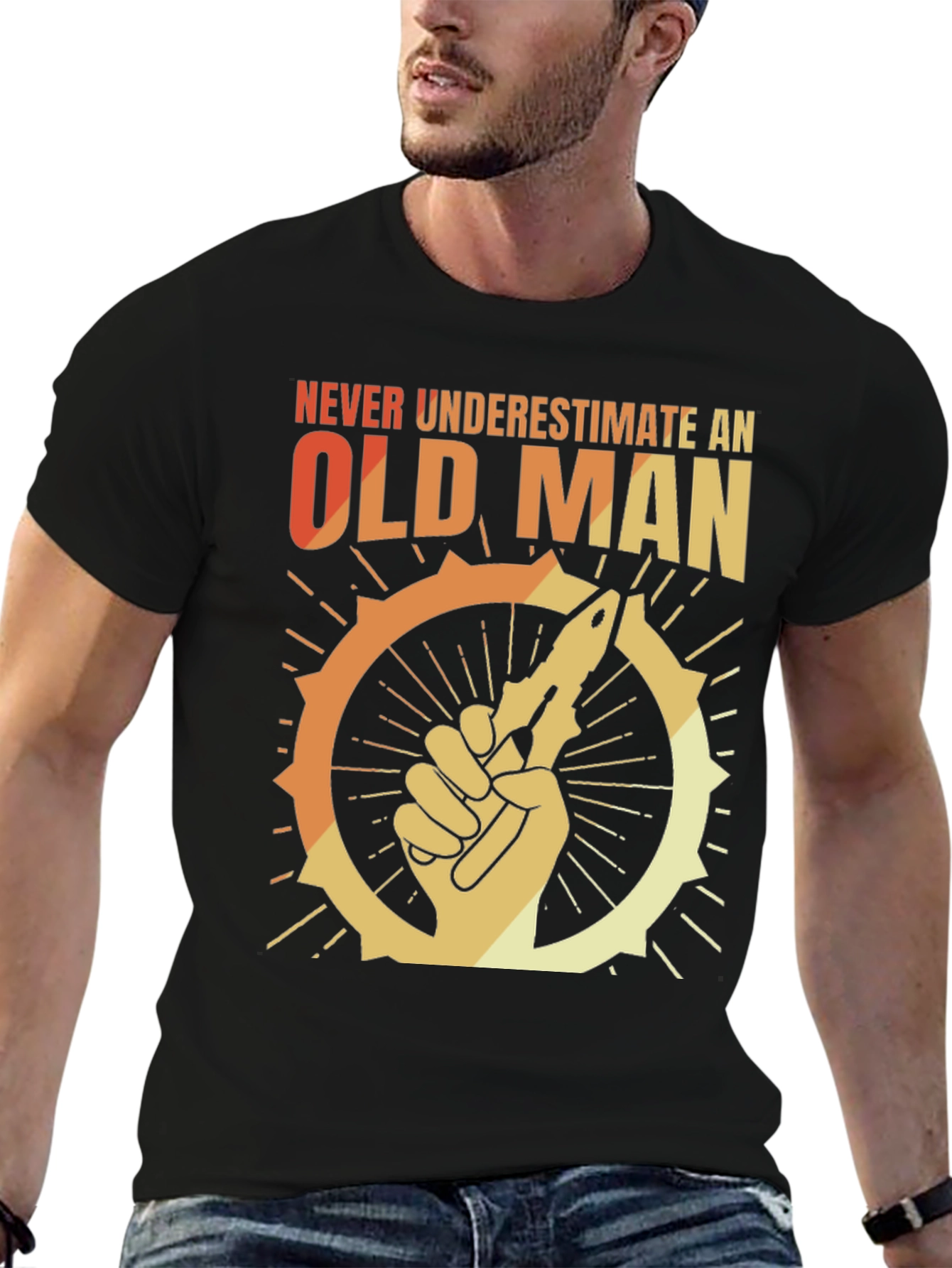 Never Underestimate an Old Man Graphic T-Shirt