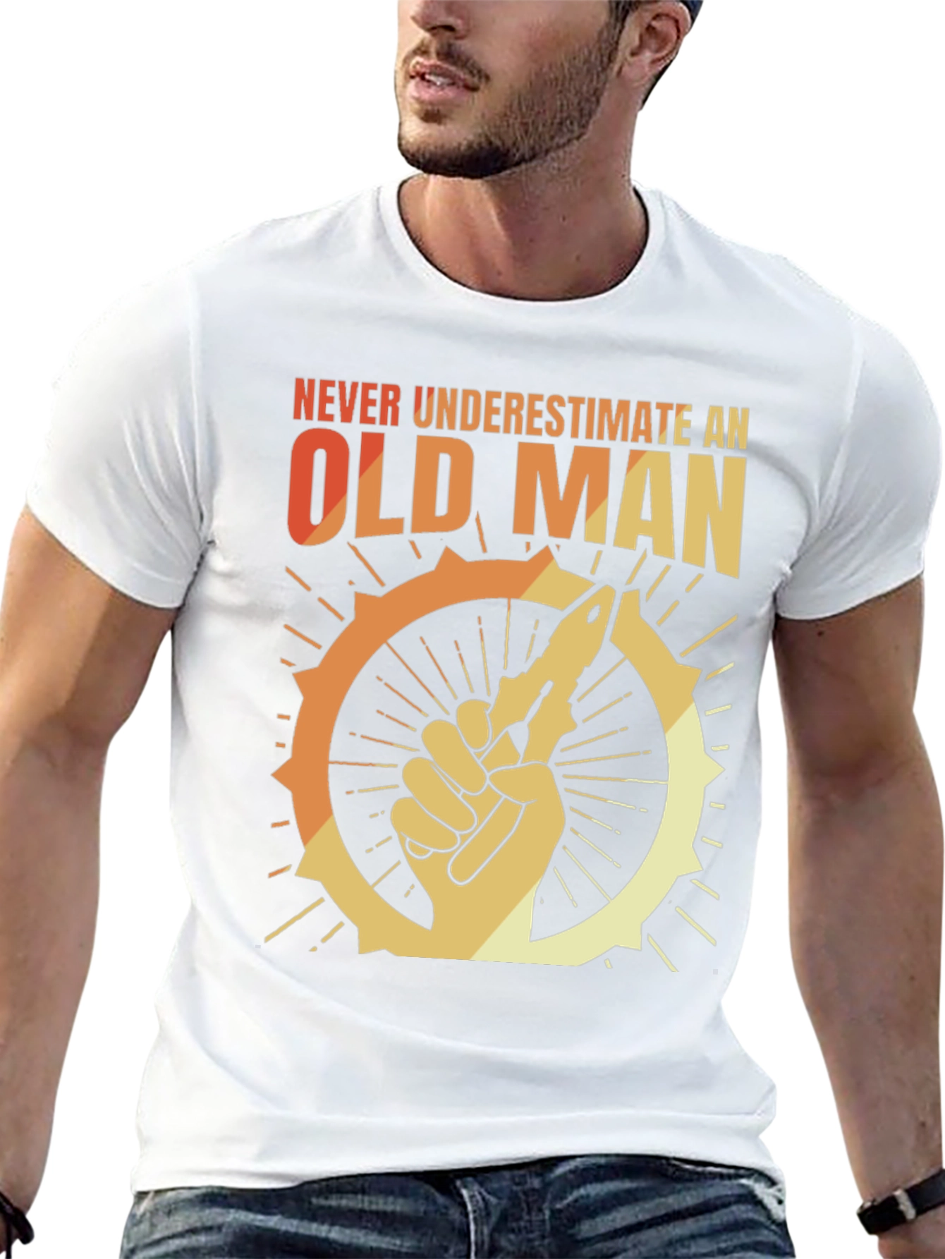 Never Underestimate an Old Man Graphic T-Shirt
