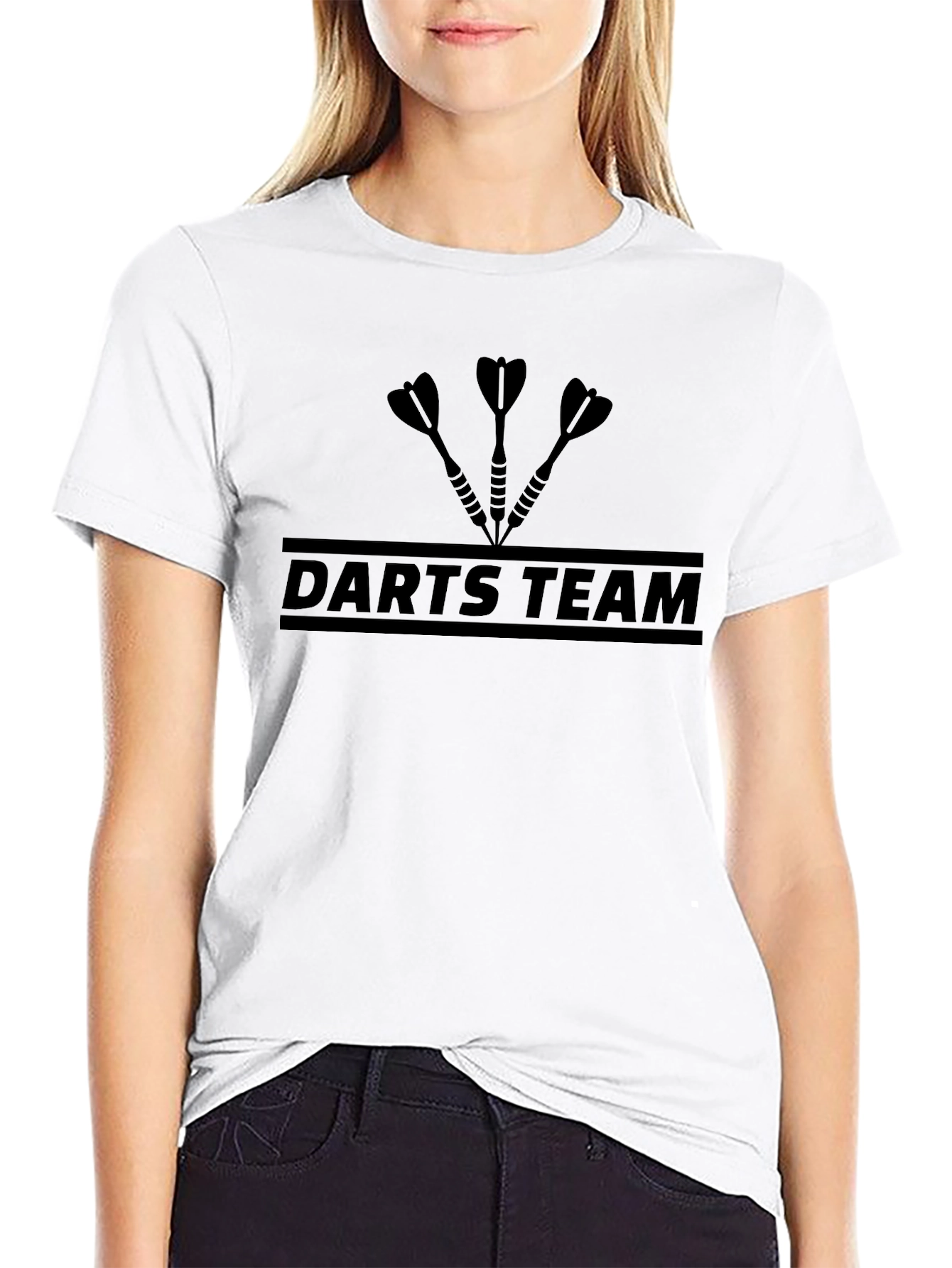 Darts Team Graphic T-Shirt - Black Crew Neck Tee