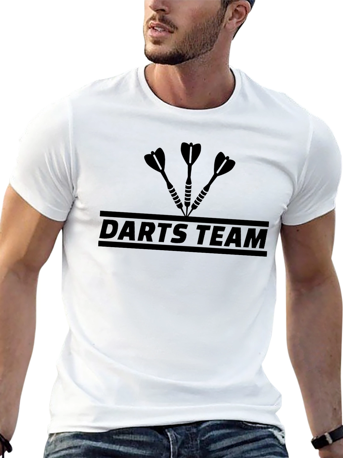 Darts Team Graphic T-Shirt - Black Crew Neck Tee