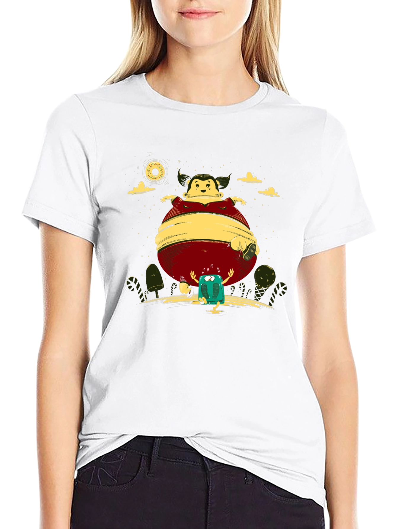 Cartoon-Themed Black Graphic Tee