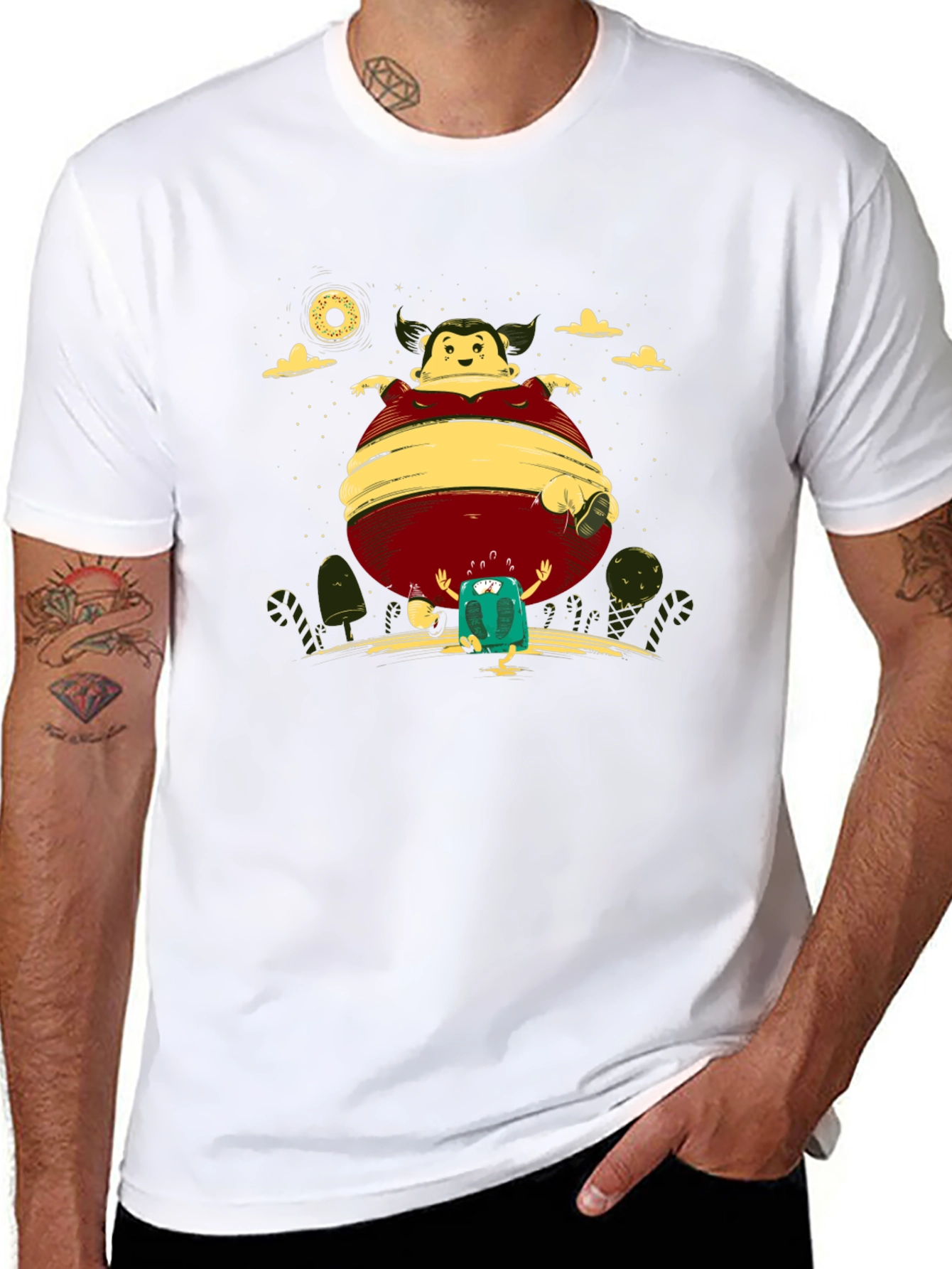 Cartoon-Themed Black Graphic Tee