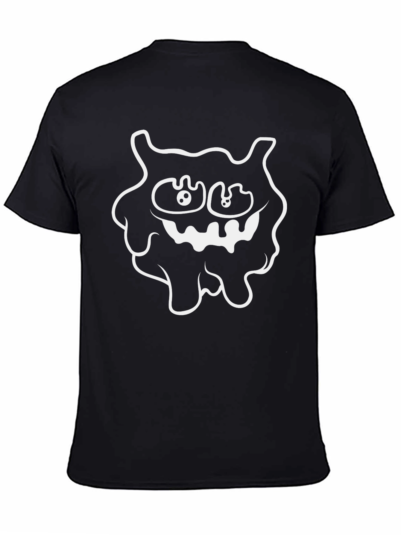 Funny Cartoon Monster Graphic Tee - Black