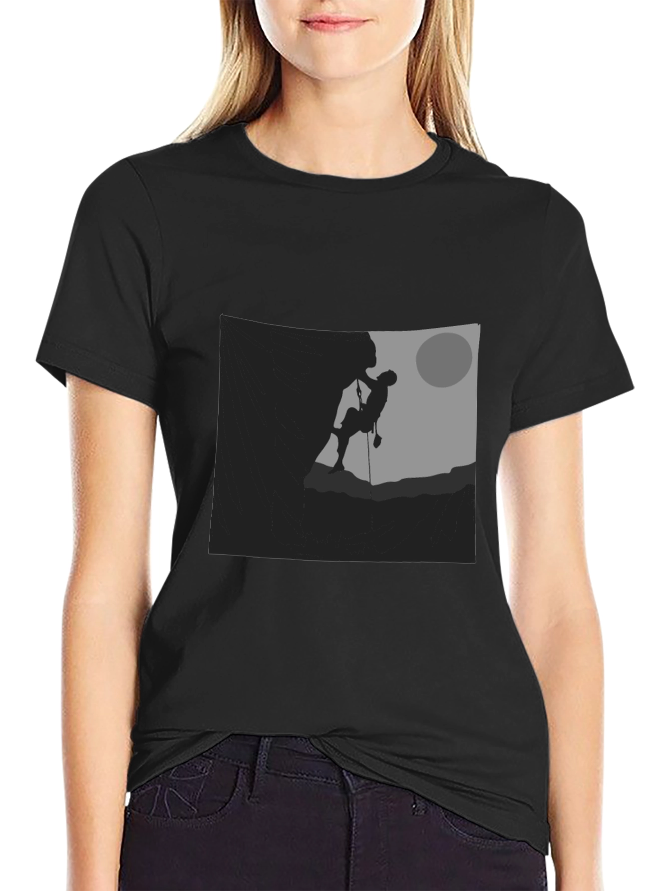 Silhouette Climber Graphic Black T-Shirt