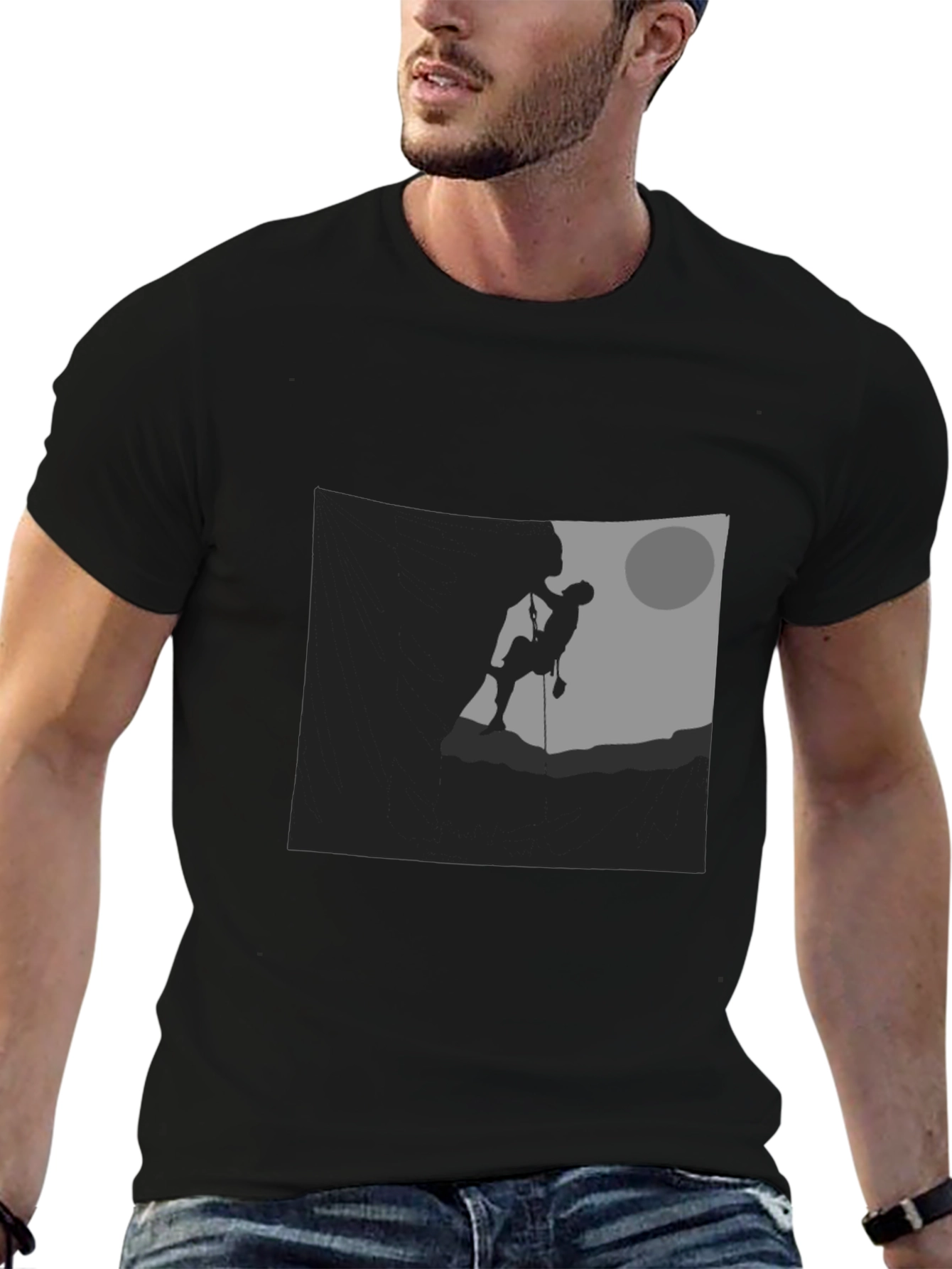 Silhouette Climber Graphic Black T-Shirt