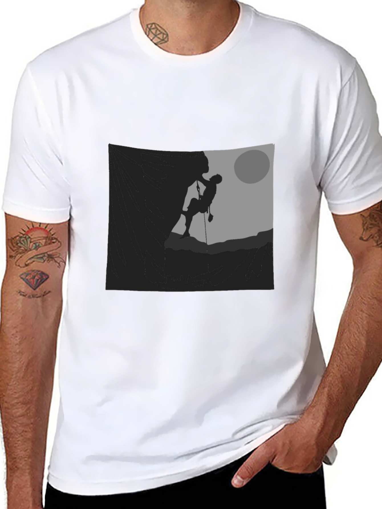 Silhouette Climber Graphic Black T-Shirt