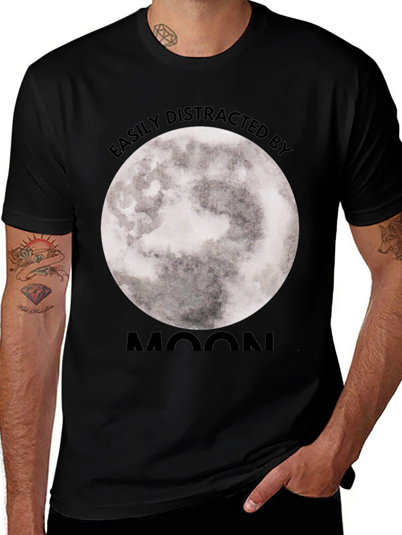 Easily Distracted By Moon Graphic Tee
