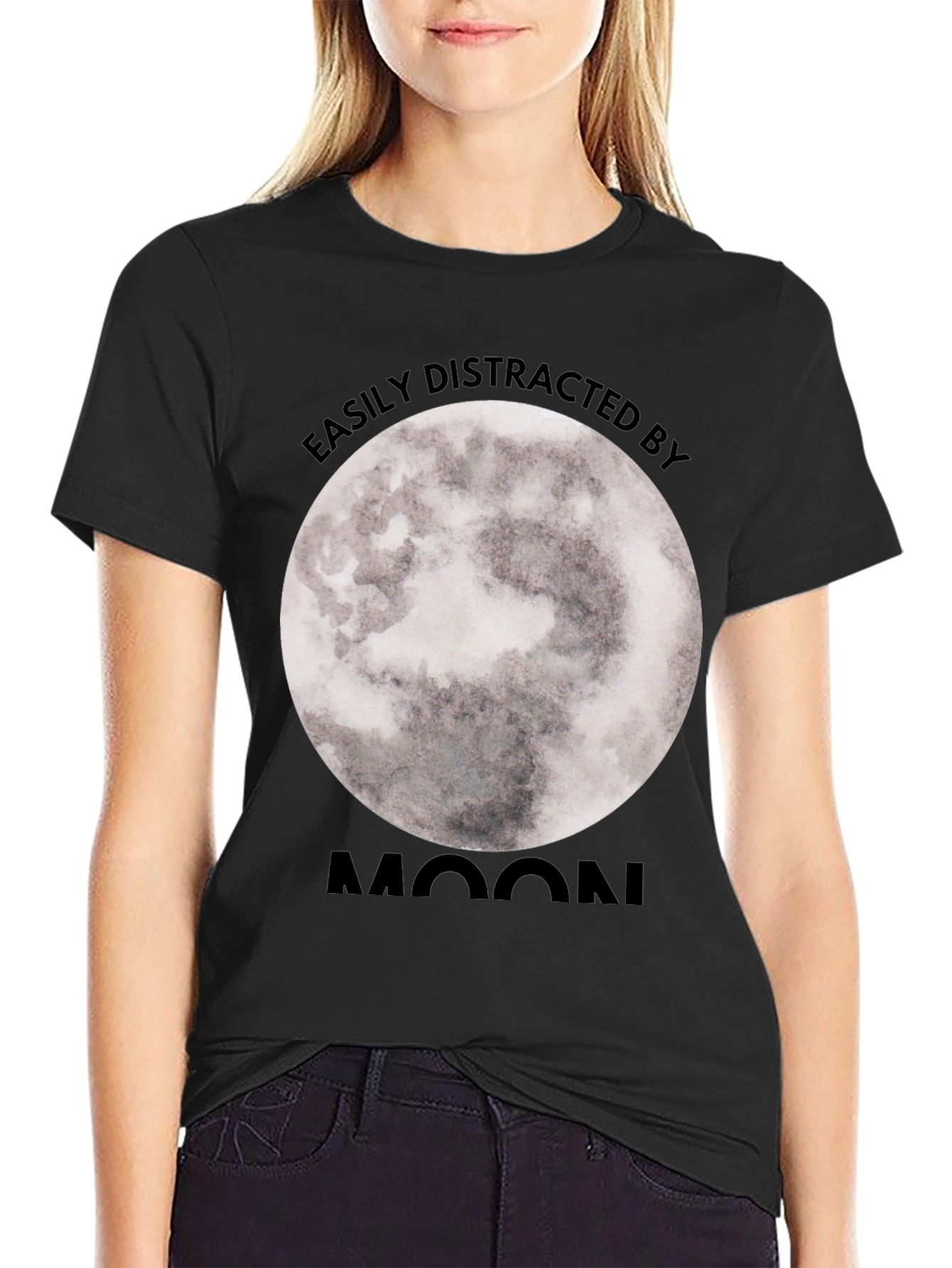 Easily Distracted By Moon Graphic Tee