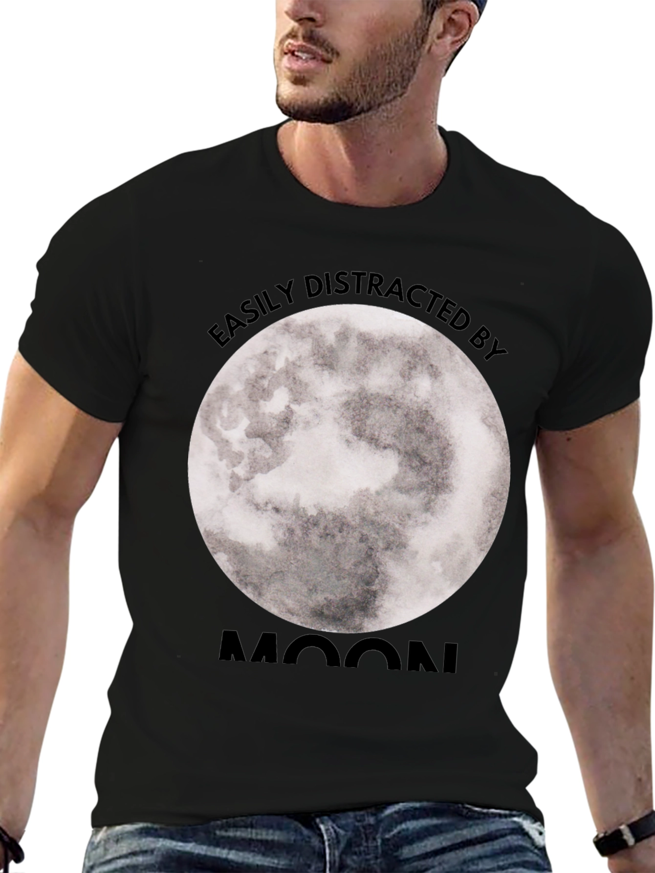 Easily Distracted By Moon Graphic Tee
