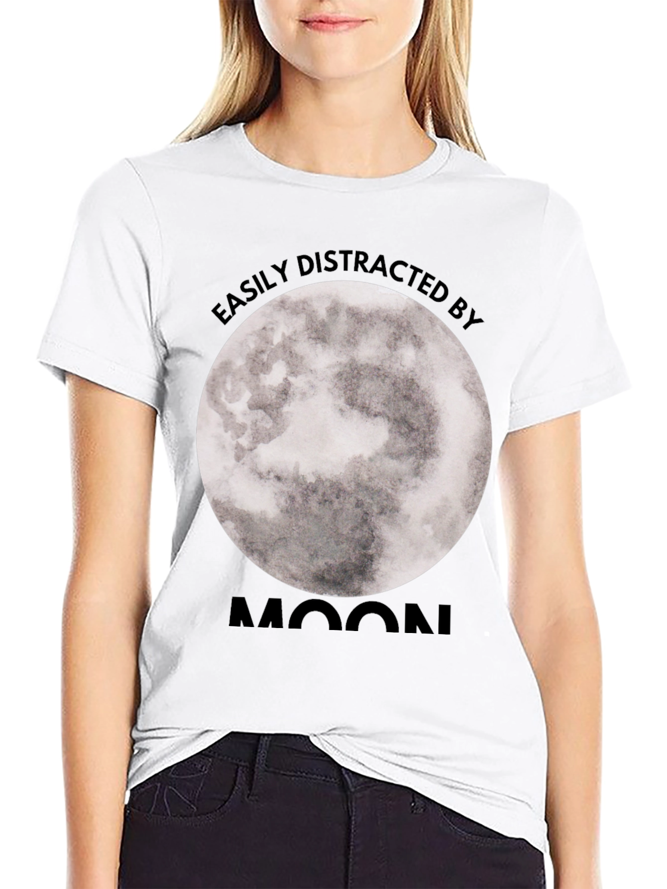 Easily Distracted By Moon Graphic Tee