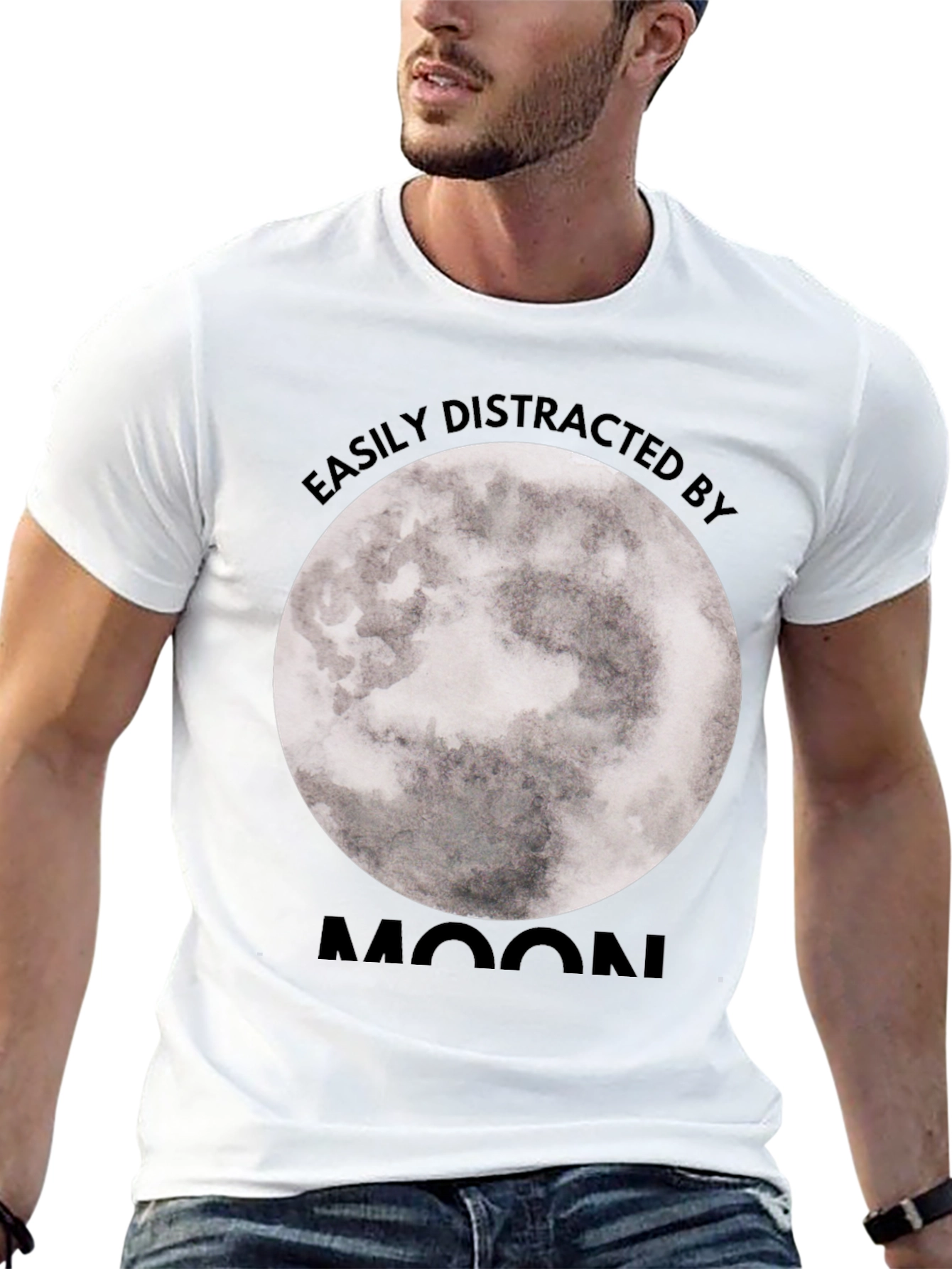 Easily Distracted By Moon Graphic Tee