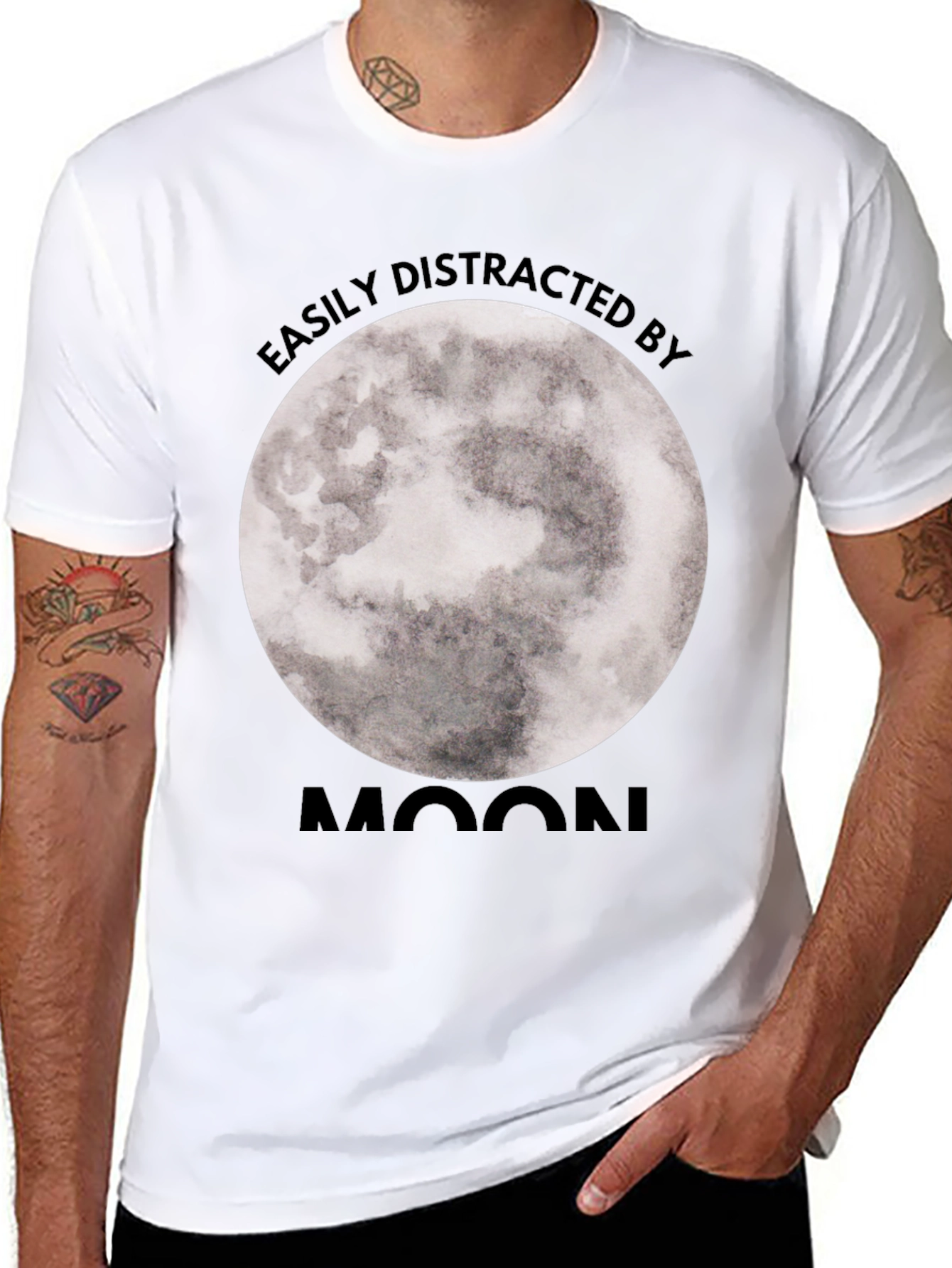 Easily Distracted By Moon Graphic Tee