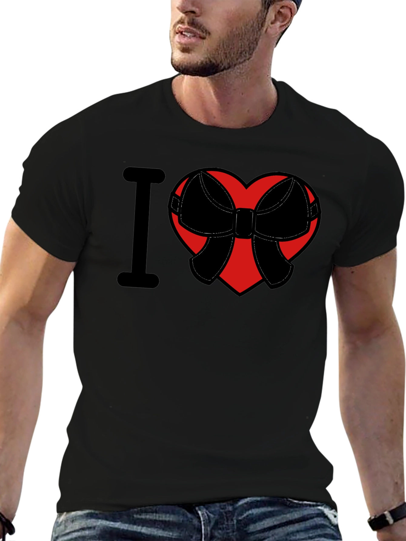 I Heart Bow T-Shirt - Mens Graphic Tee
