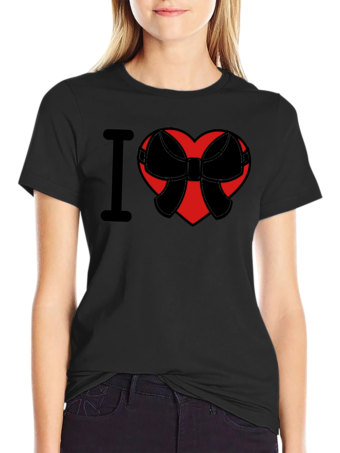 I Heart Bow T-Shirt - Mens Graphic Tee