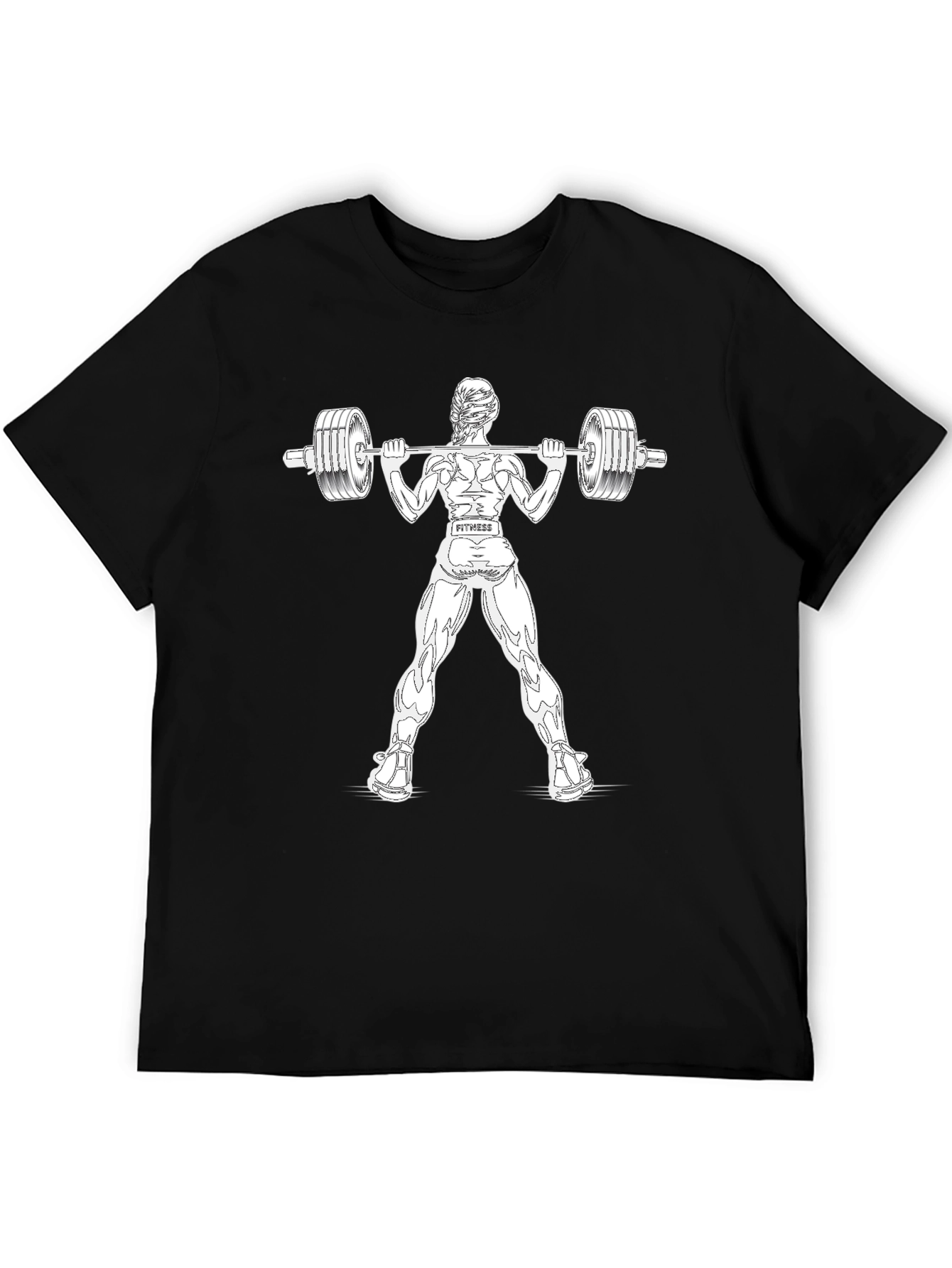 Fitness Graphic T-Shirt - Weightlifting Woman Design