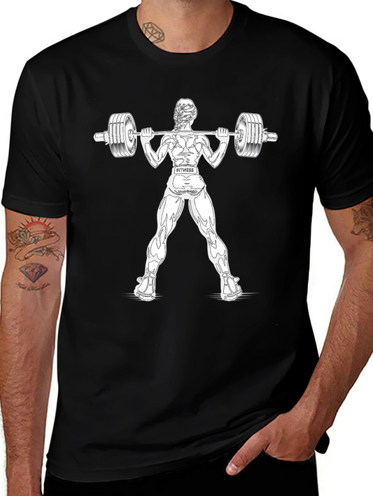 Fitness Graphic T-Shirt - Weightlifting Woman Design