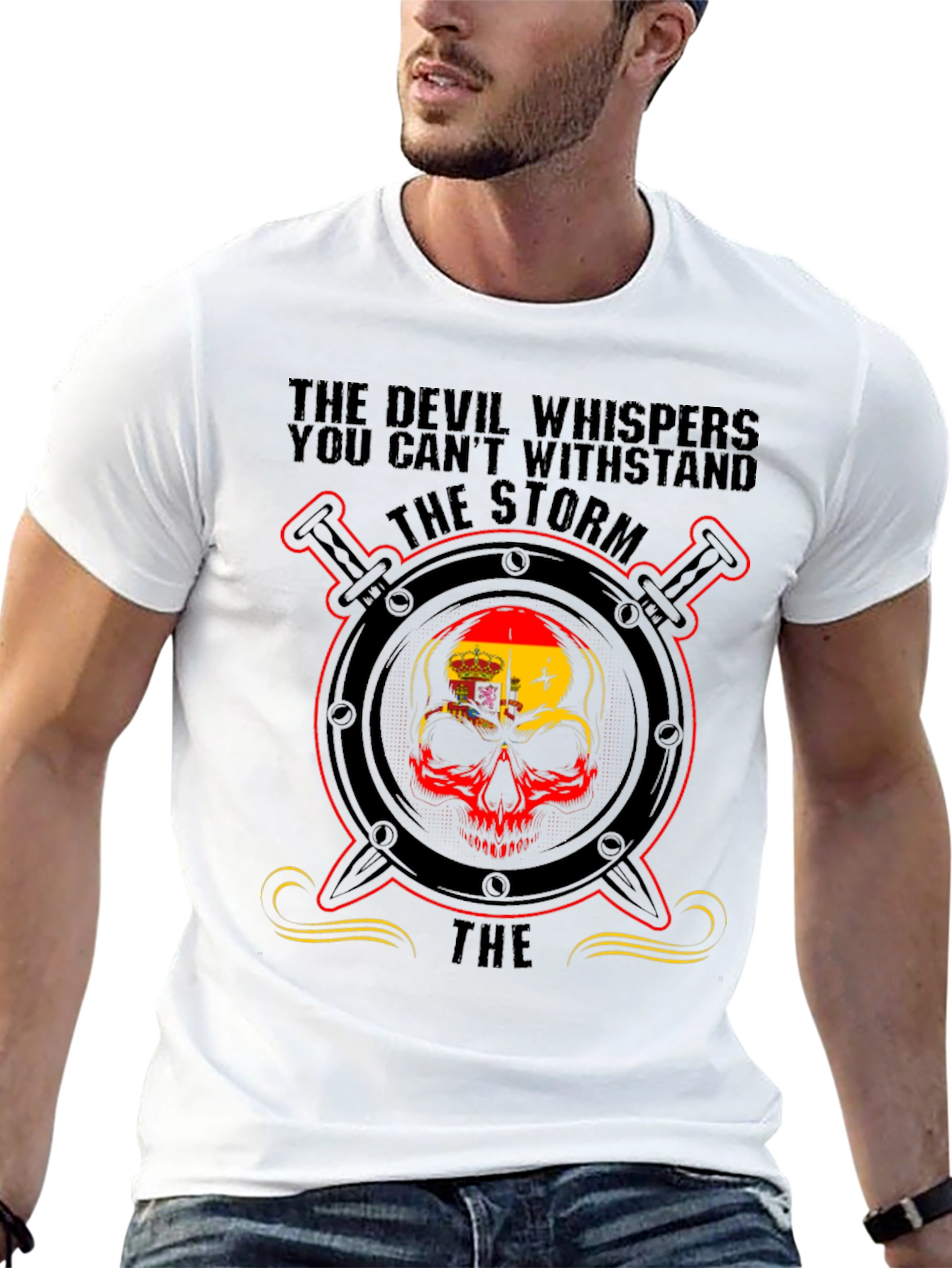 Storm Skull Graphic Tee - Devil Whispers Design