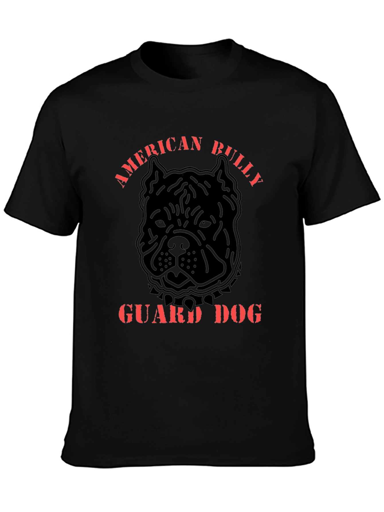American Bully Guard Dog Black Graphic T-Shirt