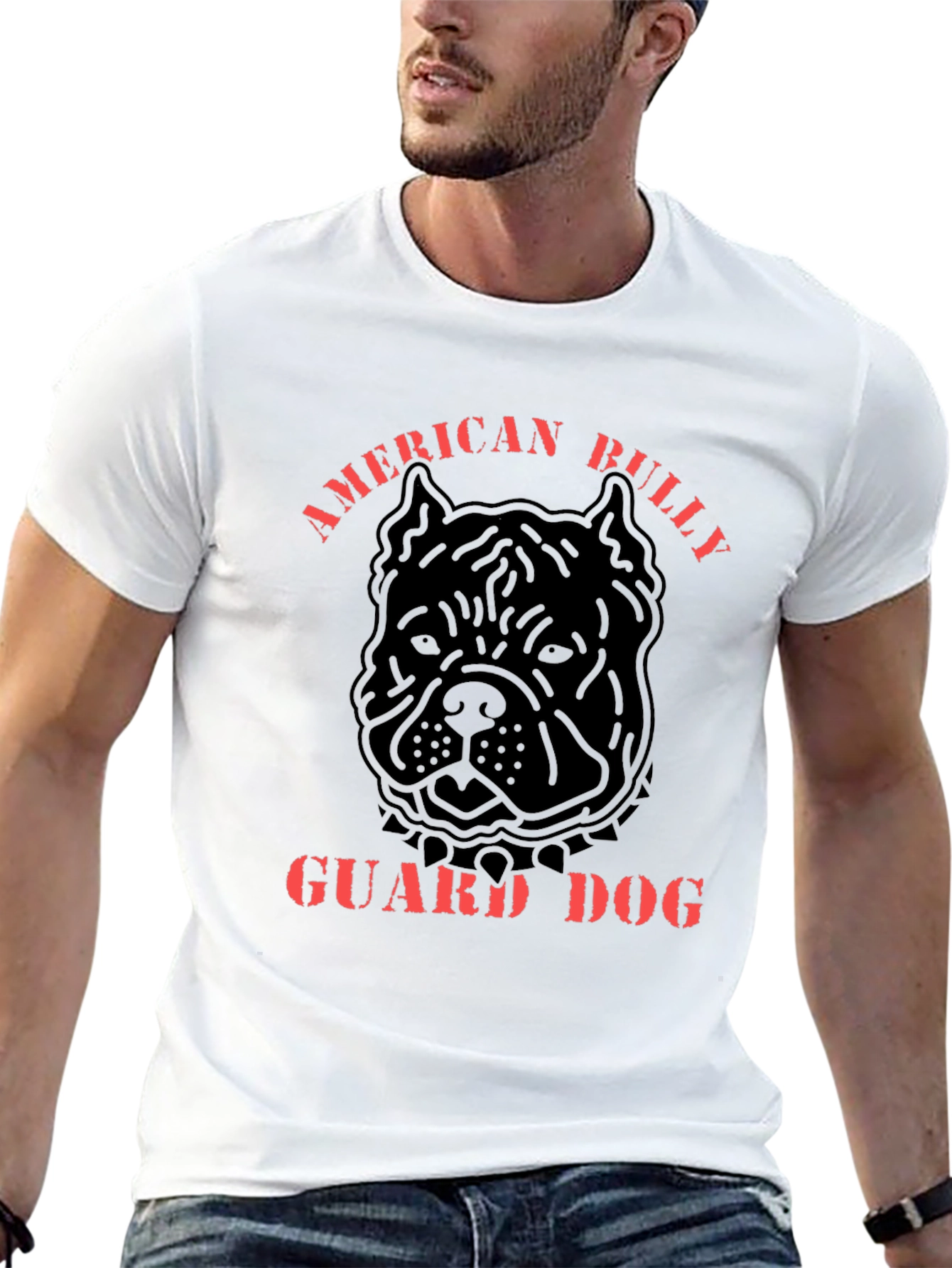 American Bully Guard Dog Black Graphic T-Shirt