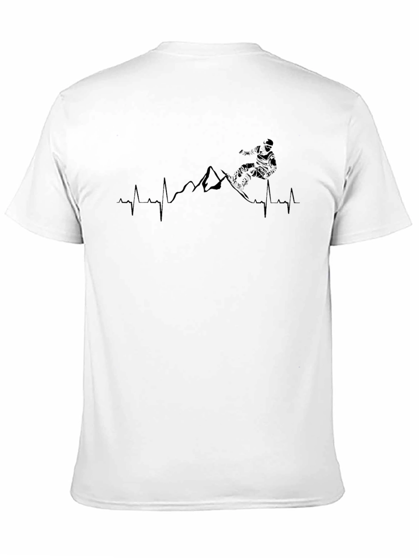Snowboard Heartbeat T-Shirt: Mountain Pulse Tee