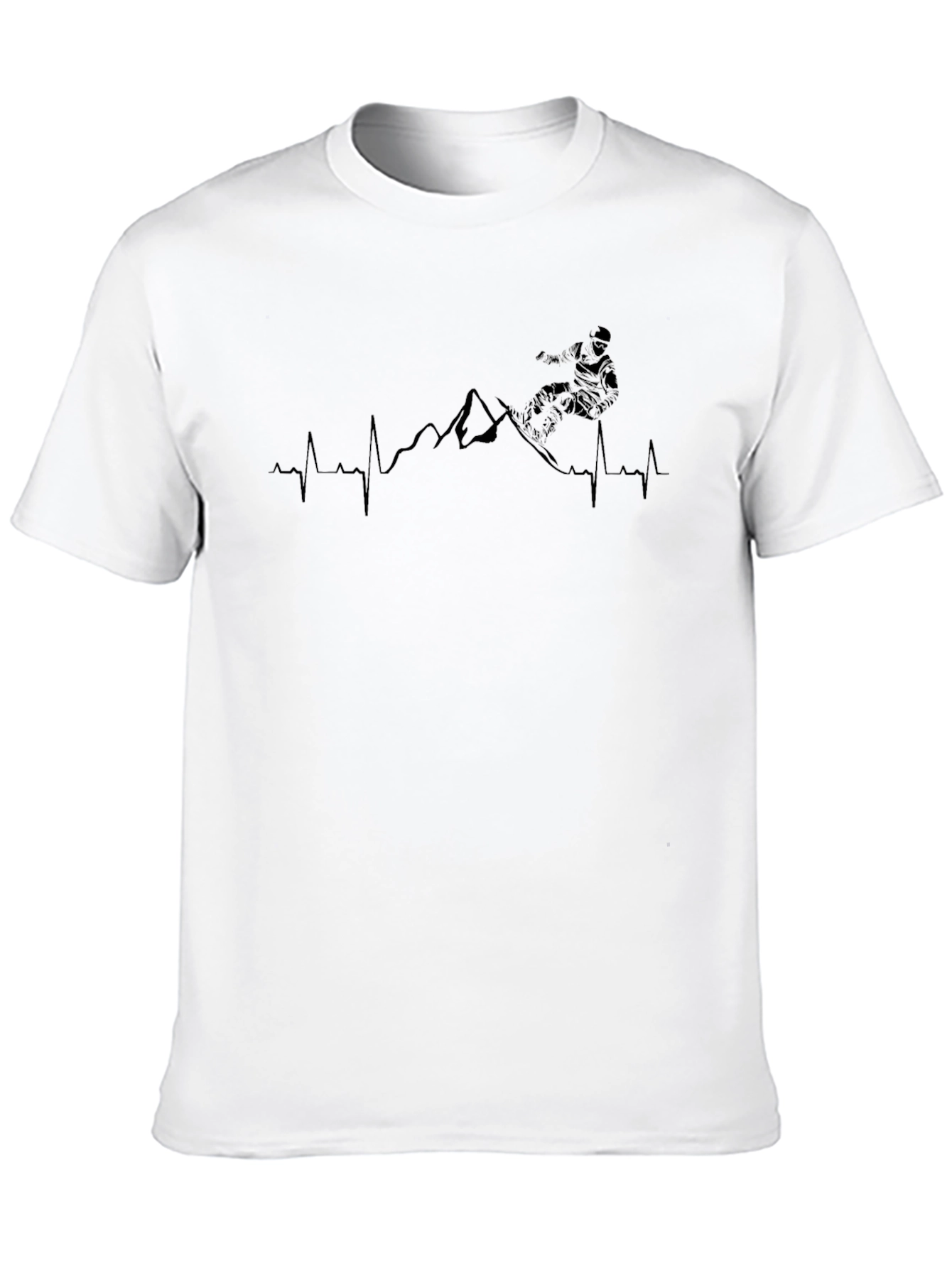 Snowboard Heartbeat T-Shirt: Mountain Pulse Tee
