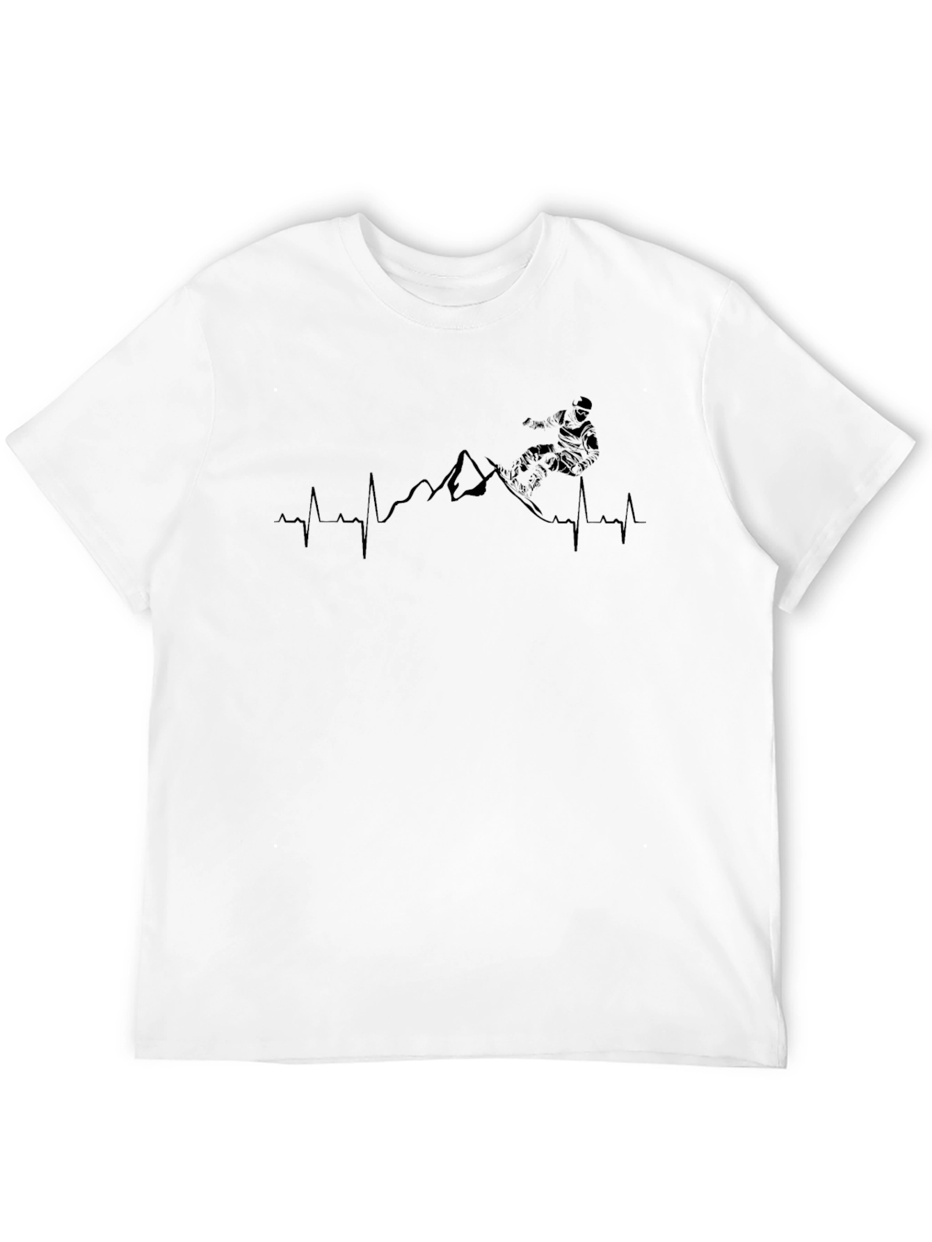 Snowboard Heartbeat T-Shirt: Mountain Pulse Tee