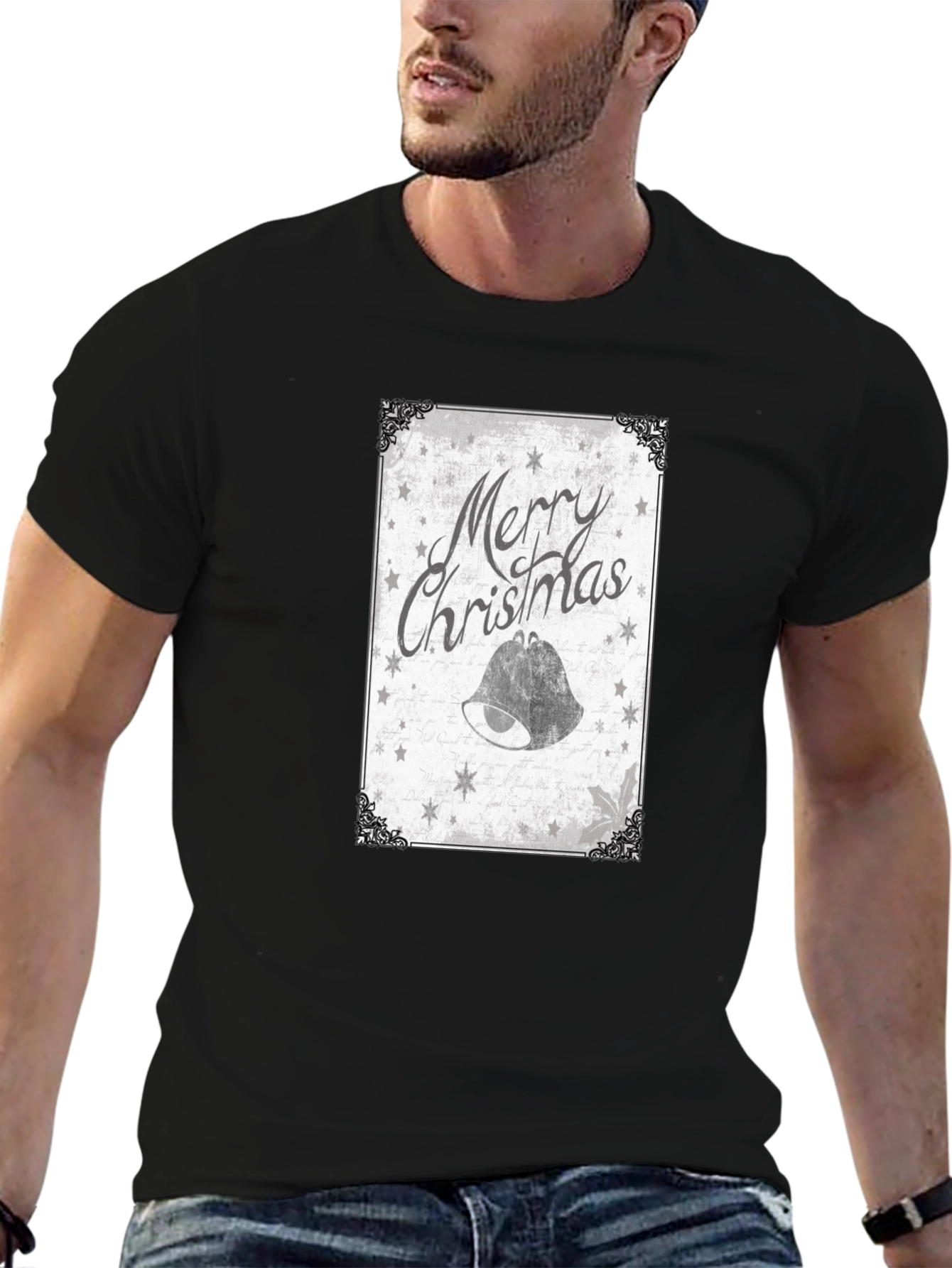 Merry Christmas Bell Graphic Tee - Holiday Style