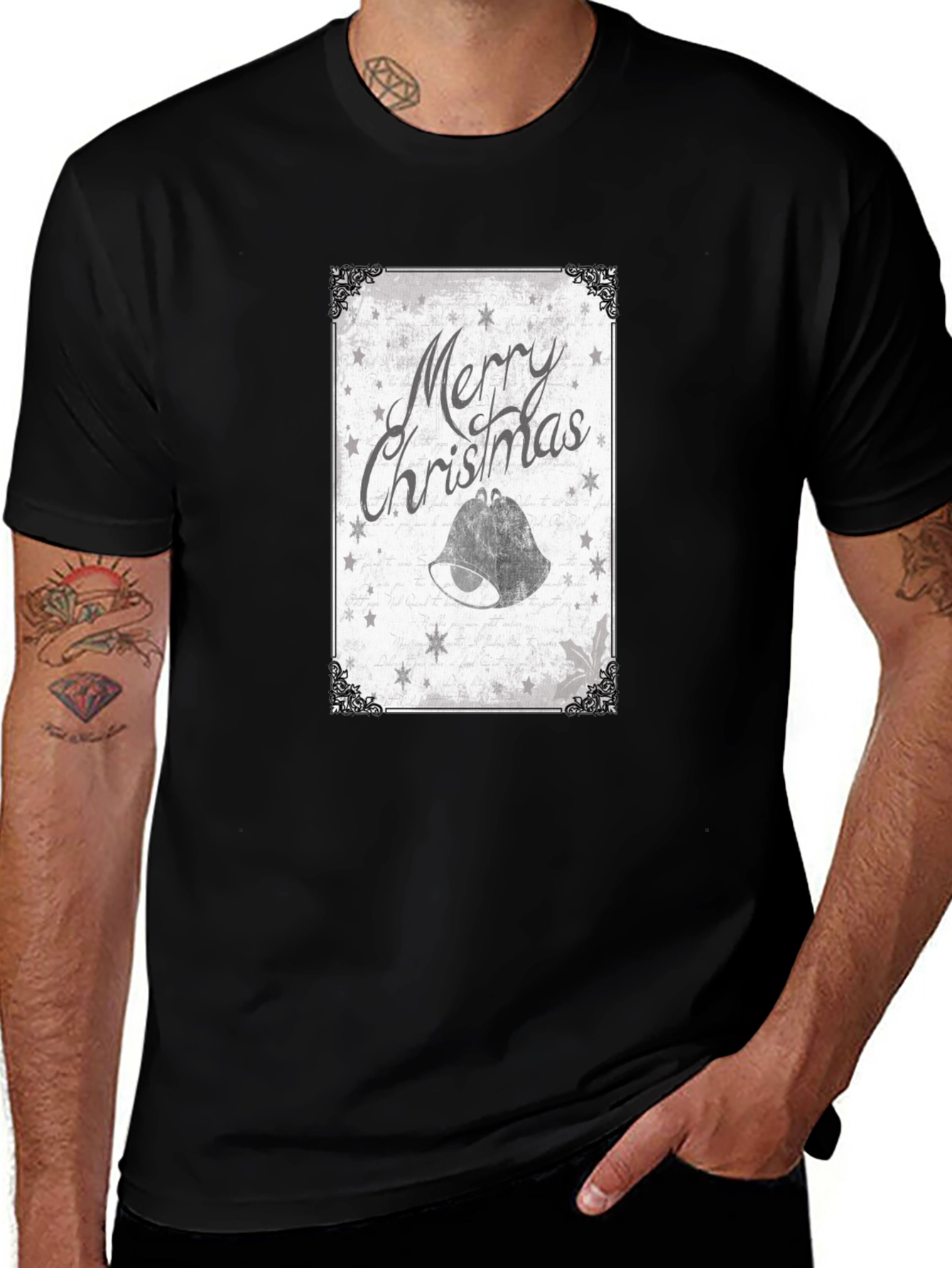 Merry Christmas Bell Graphic Tee - Holiday Style