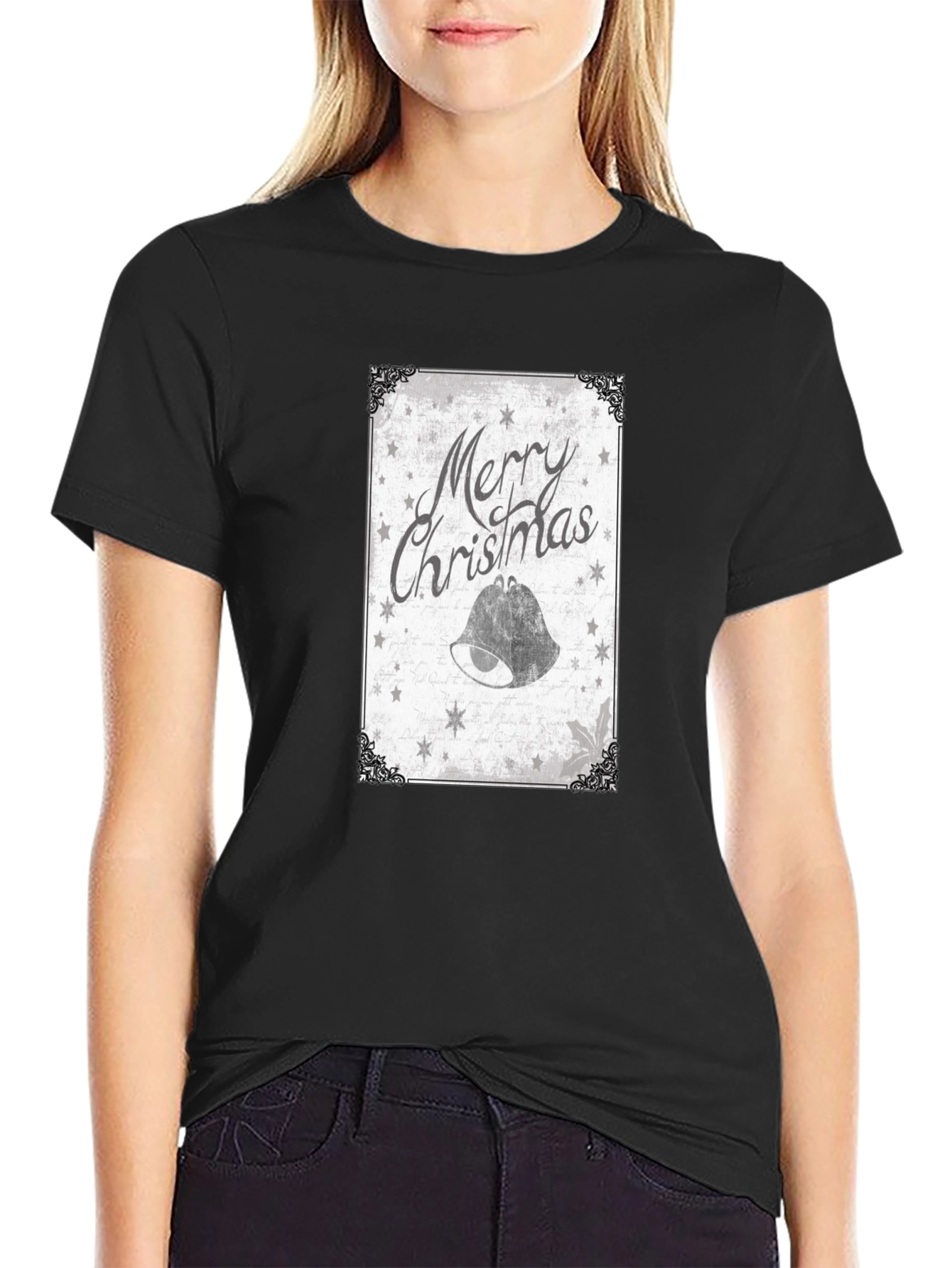 Merry Christmas Bell Graphic Tee - Holiday Style