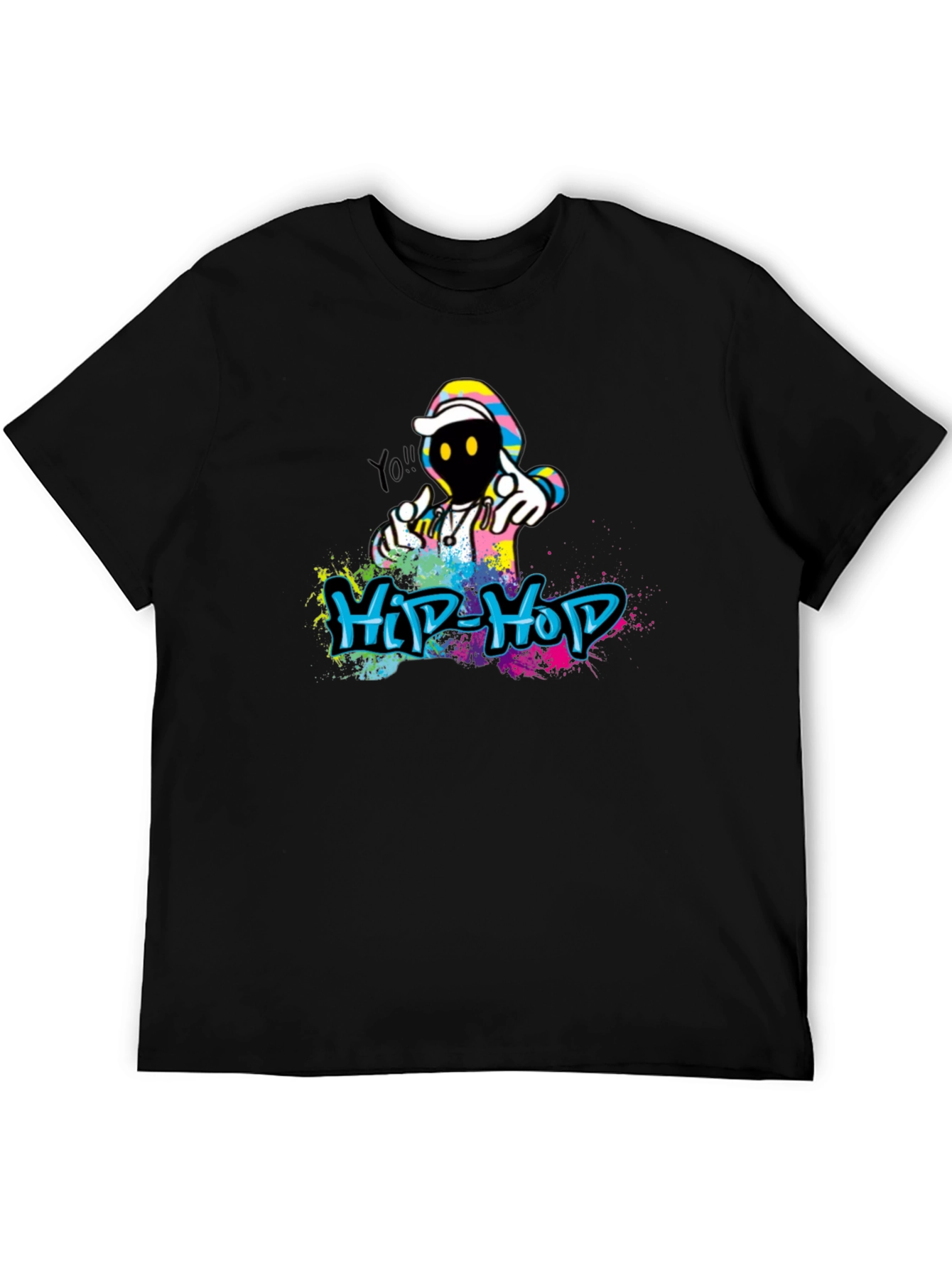 Hip Hop Graffiti Graphic Black T-Shirt