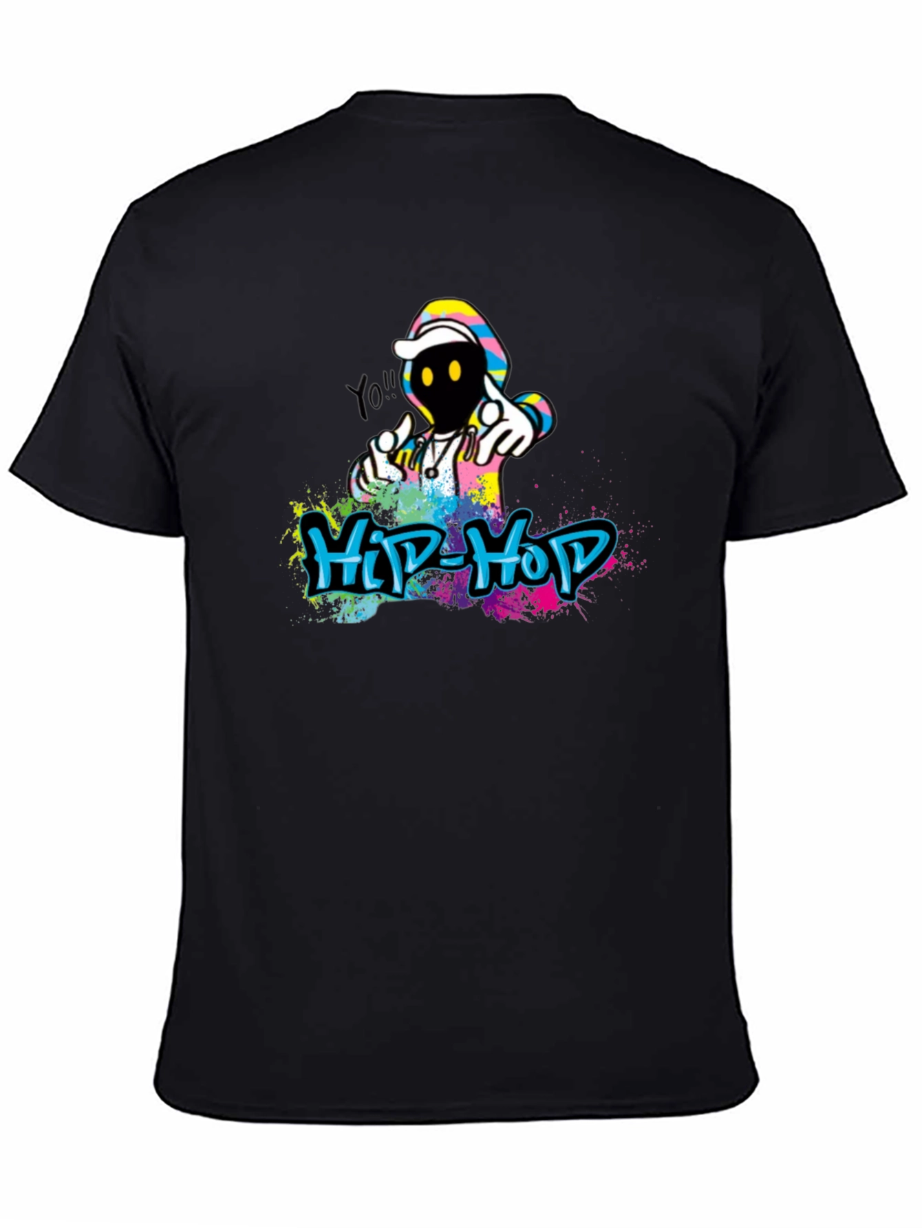 Hip Hop Graffiti Graphic Black T-Shirt