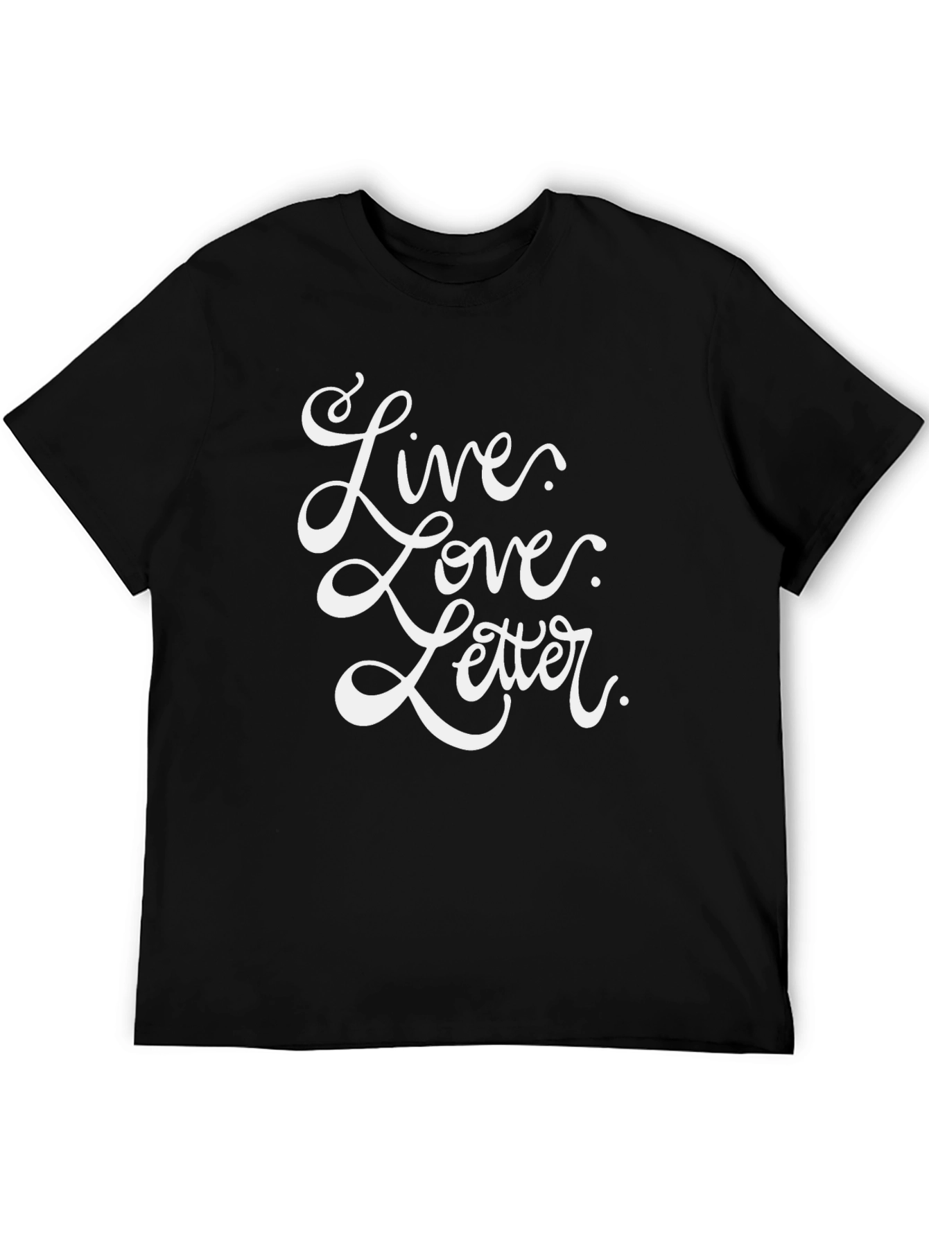 Live Love Letter Graphic Tee - Black Casual T-Shirt